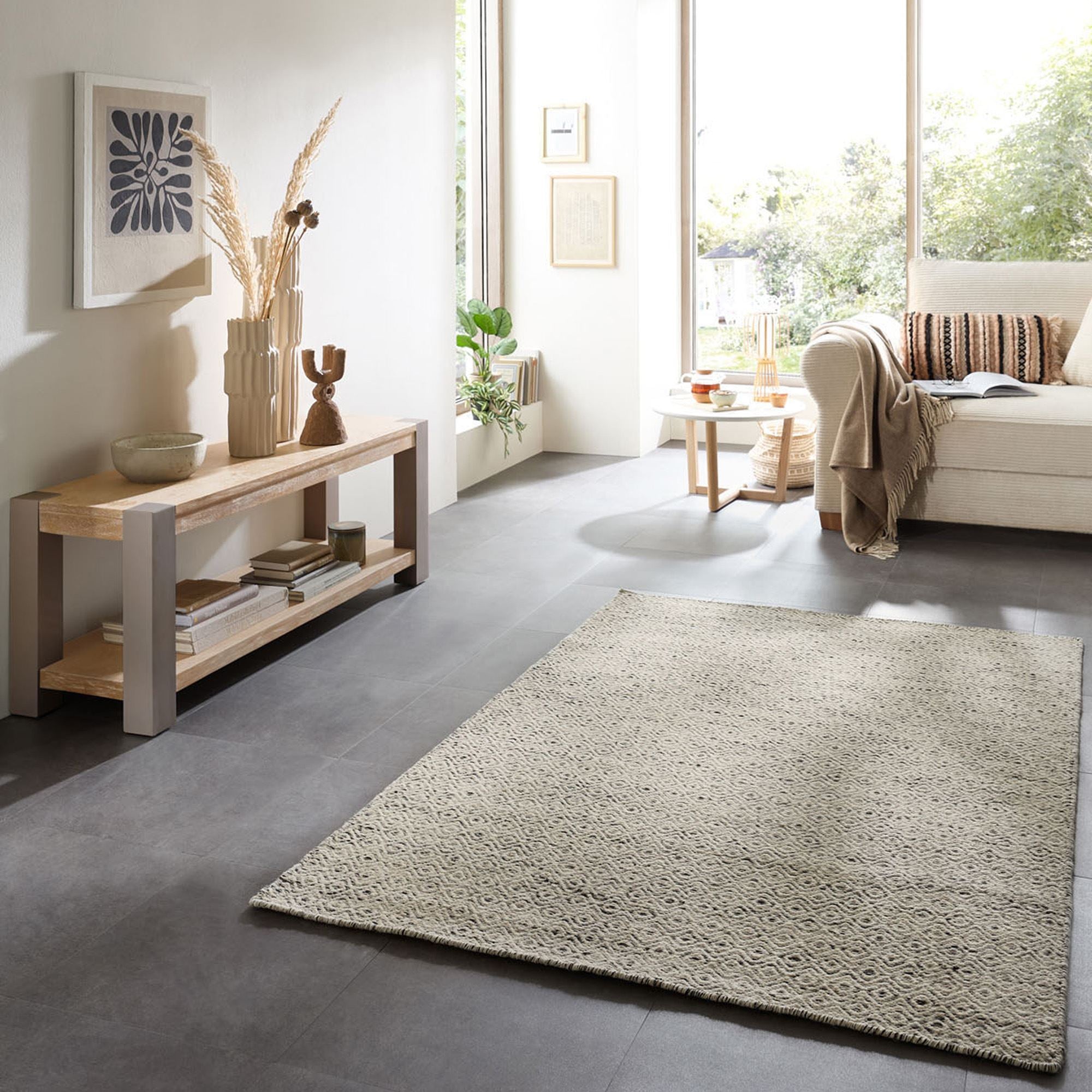 Theko Tapijt in Scandinavische stijl Trondheim 80x150 cm - Zwart wit