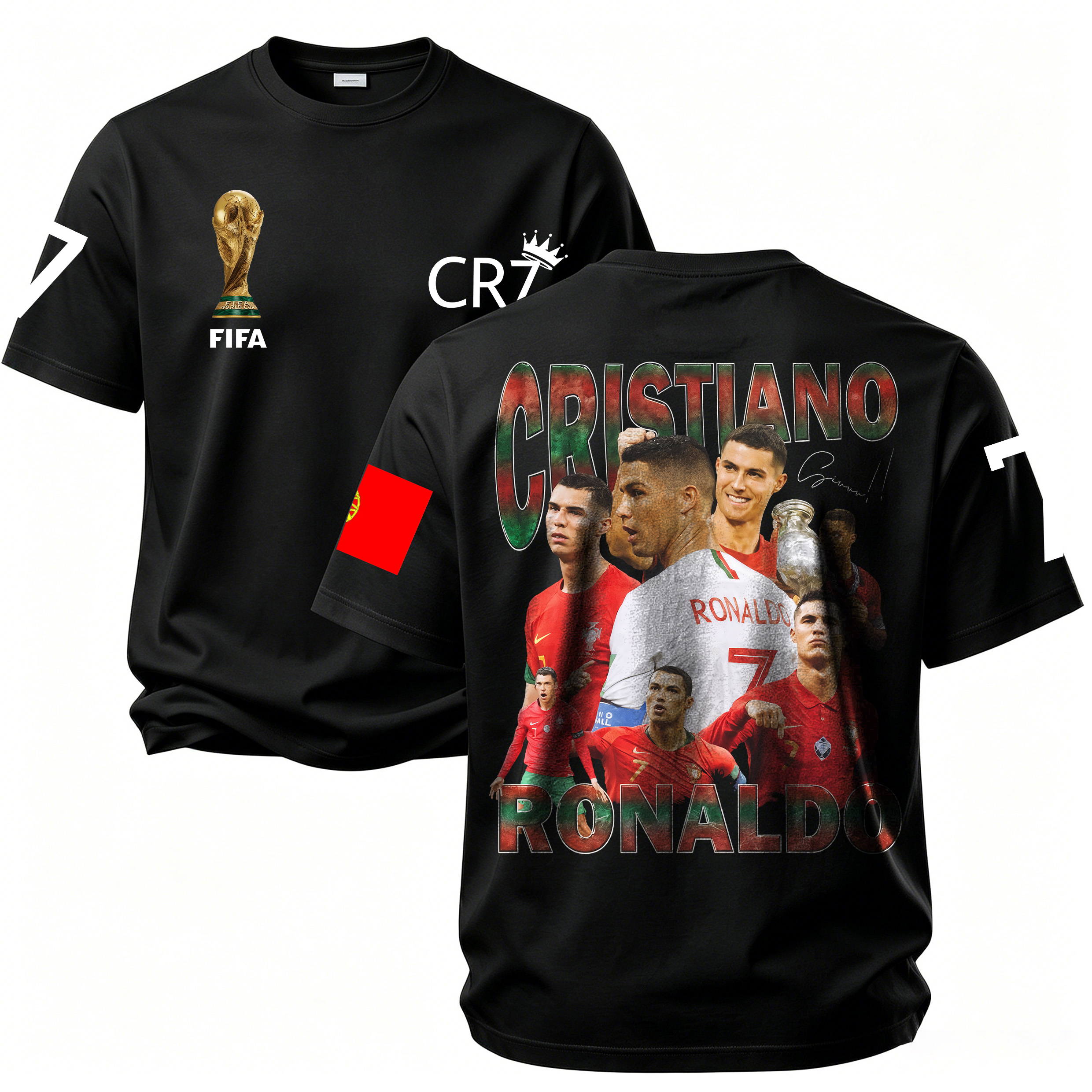 Soccer Player Multi-Image Collage Printed Unisex Oversized T-shirt