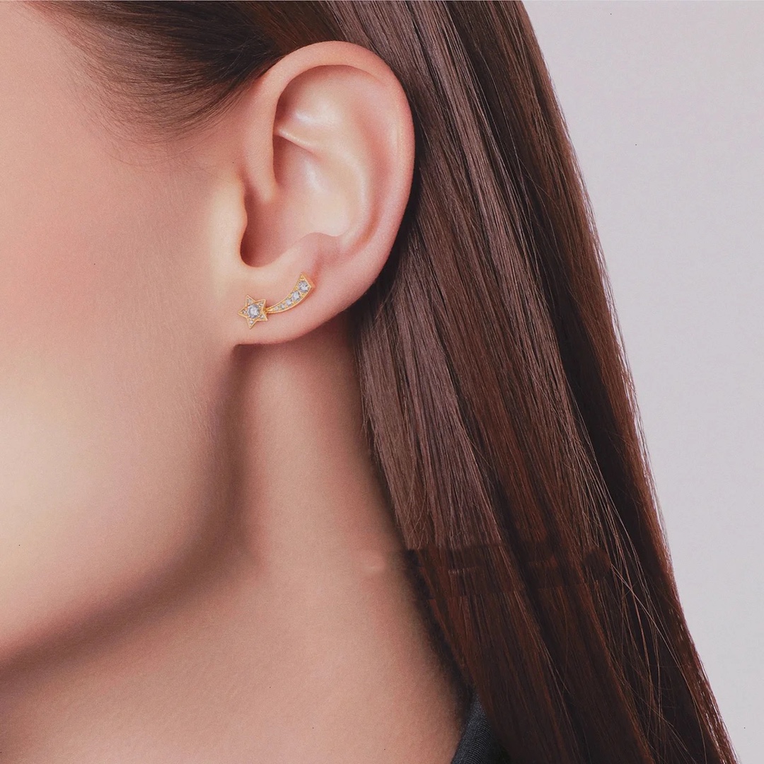 Chanel AB Asymmetric Mixed Metal Color Comete Earrings - Original Replica Club