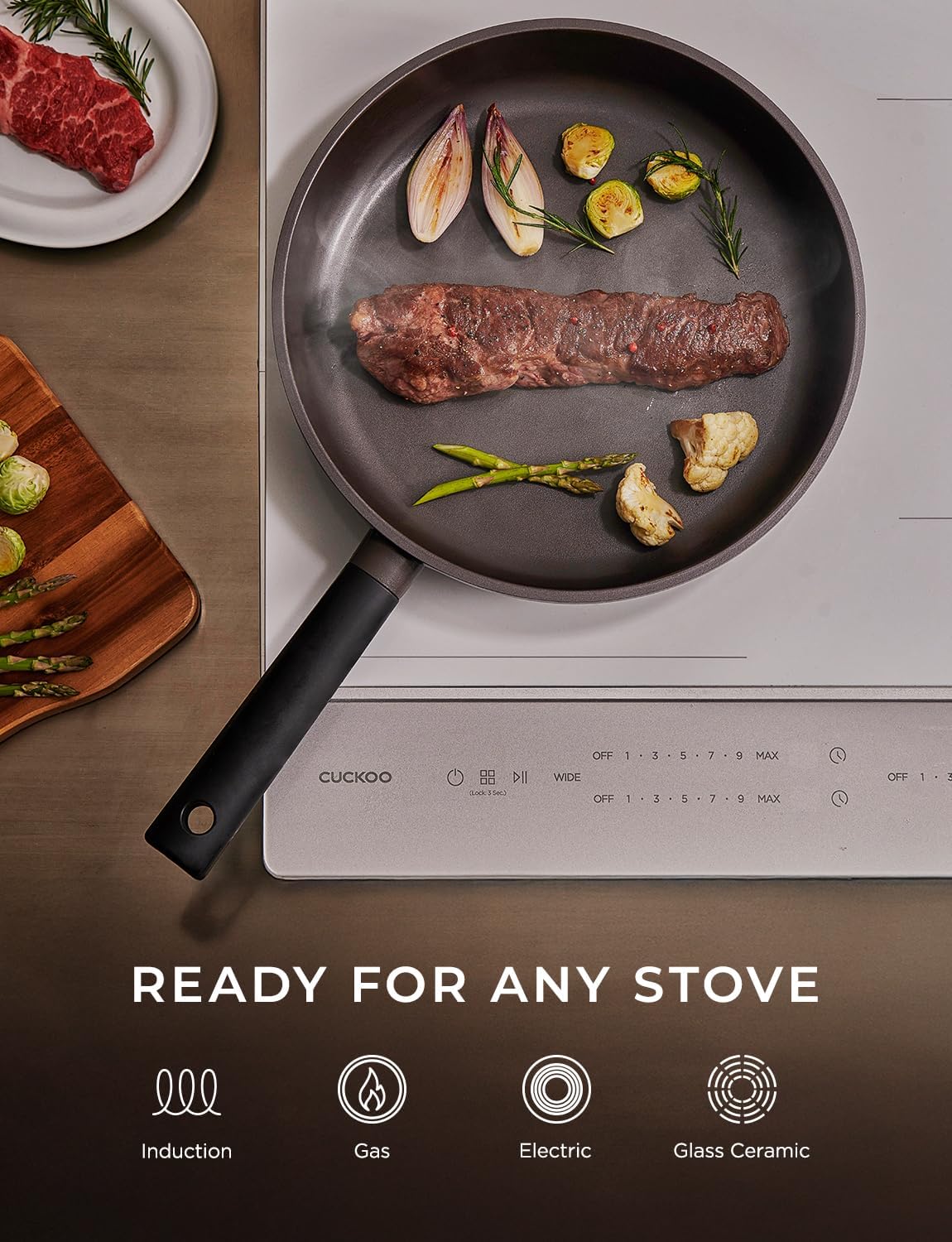 CUCKOO 11 in Kyndell Nonstick Ceramic Wok Pan, Induction Compatible (COP-B2810HGB)