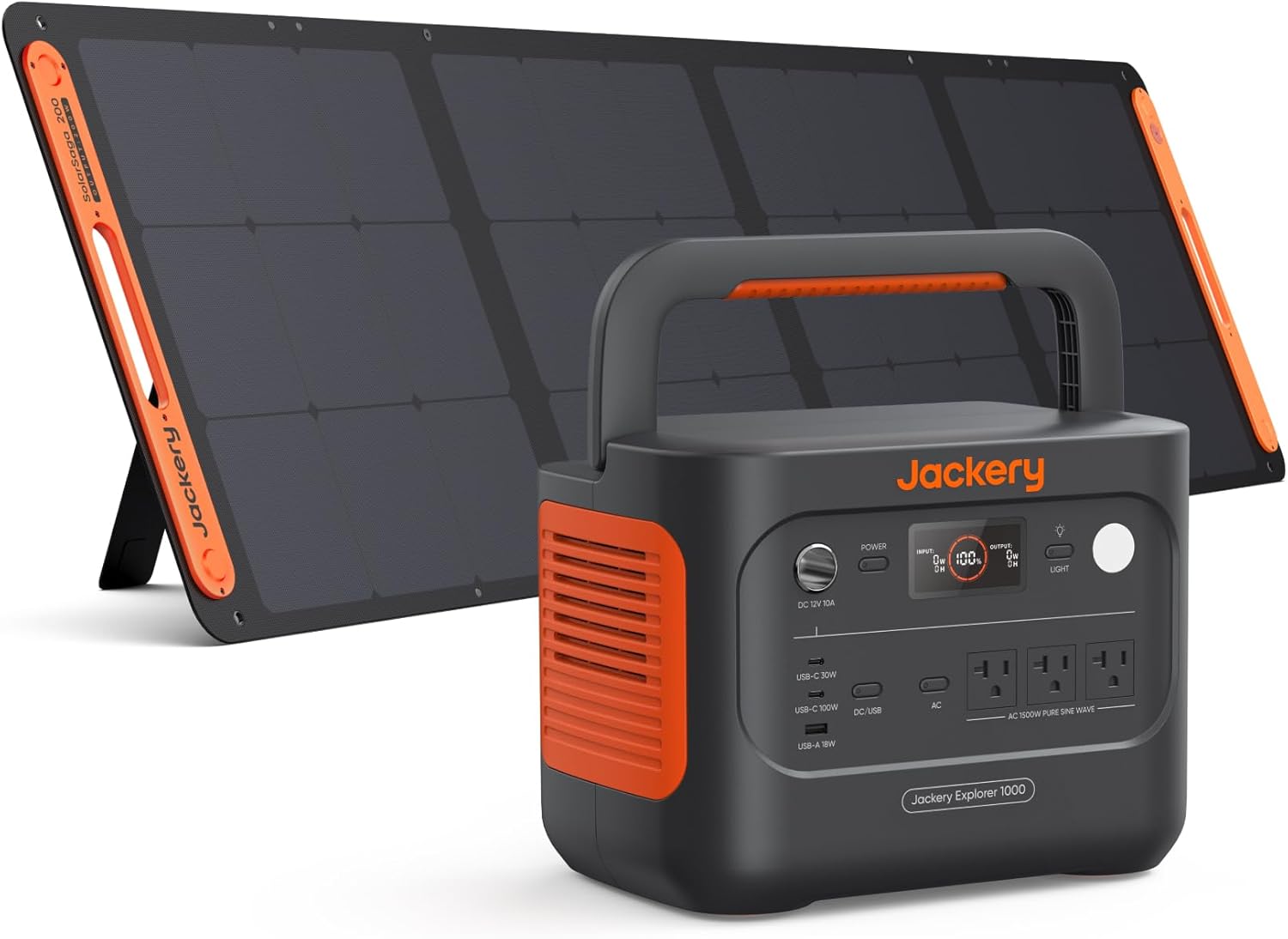 WAYFAIR Jackery Solar Generator 1000 V2 With 200W Solar Panel,1070Wh Portable Power Station LiFePO4 Battery,1500W AC/100W USB-C Output, 1Hr Fast Charge For Outdoor,Off-Grid Living,RV,Emergency