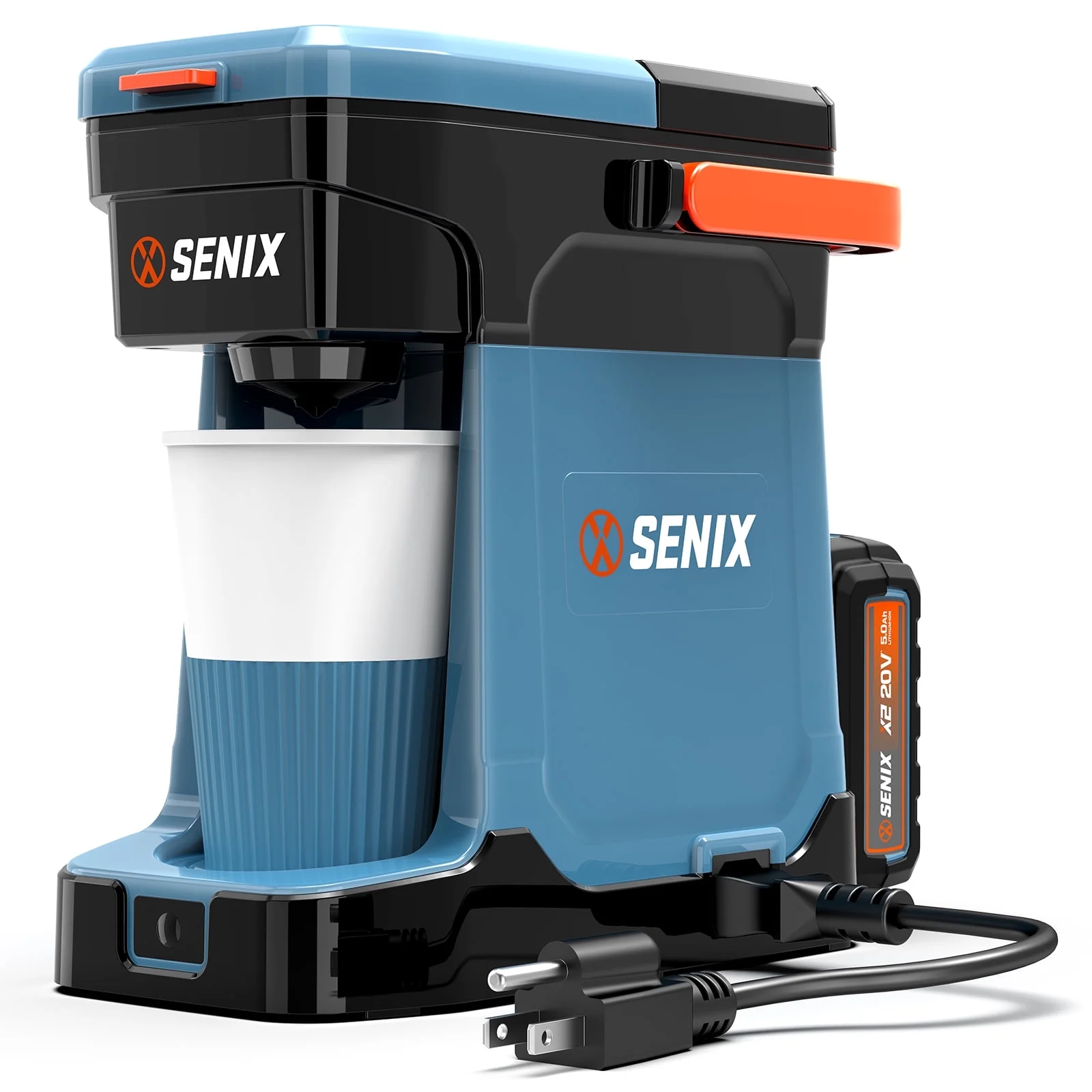SENIX Single Serve Coffee Maker, Plug-in & Battery Coffee Machine, 8oz, Compatible with K-Cup, Grounds, Pods for Travel, Camping, Outdoor, Home, Job Sites - Includes Battery & Charger - Image 9
