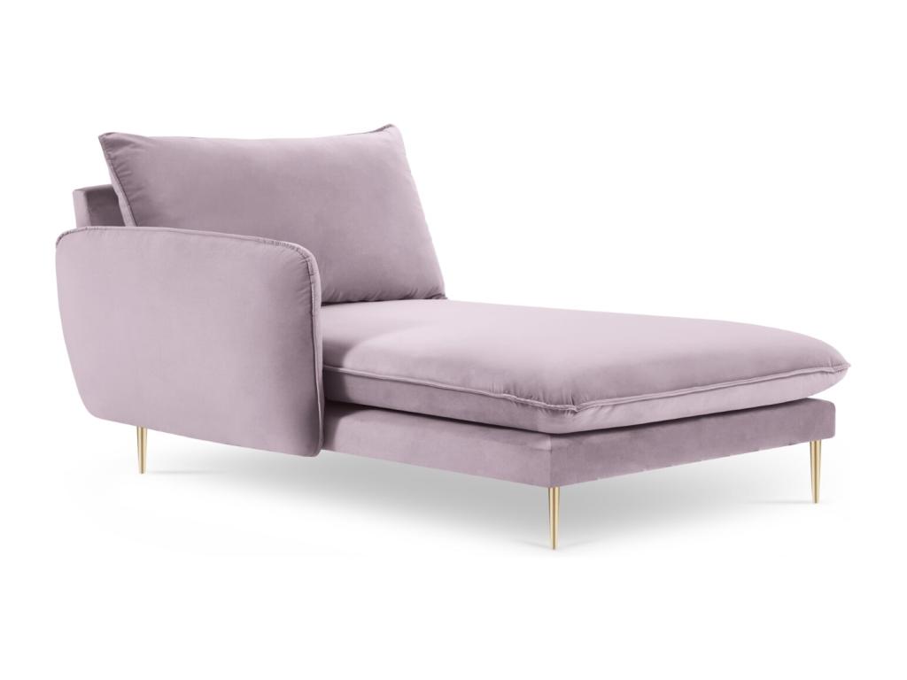 Laocacasas - Chaise longue de angulo izquierdo "Vienna" de terciopelo lavanda - 170x110x95cm
