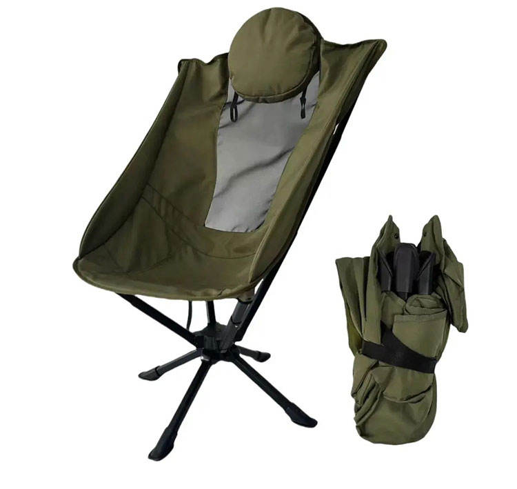 Modern 360-Degree Rotating High Backrest Ergonomic Foldable Portable Outdoor Garden Chair 600D Oxford Aluminum
