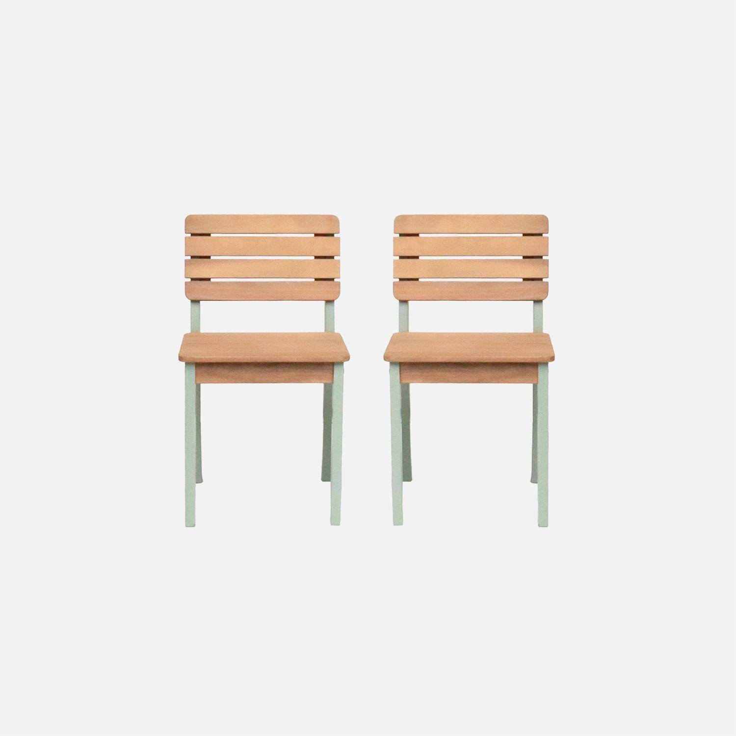 Caroline - Silla infantil de madera interior/exterior, set de 2