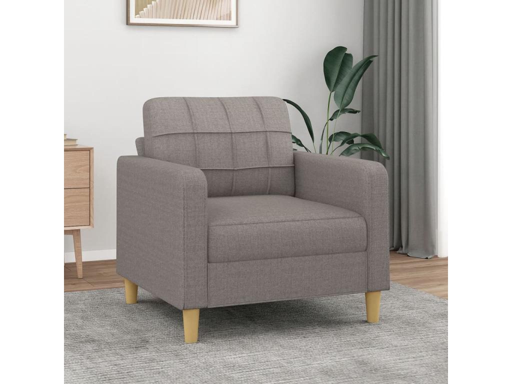 Sillón de tela gris taupé 60 cm
