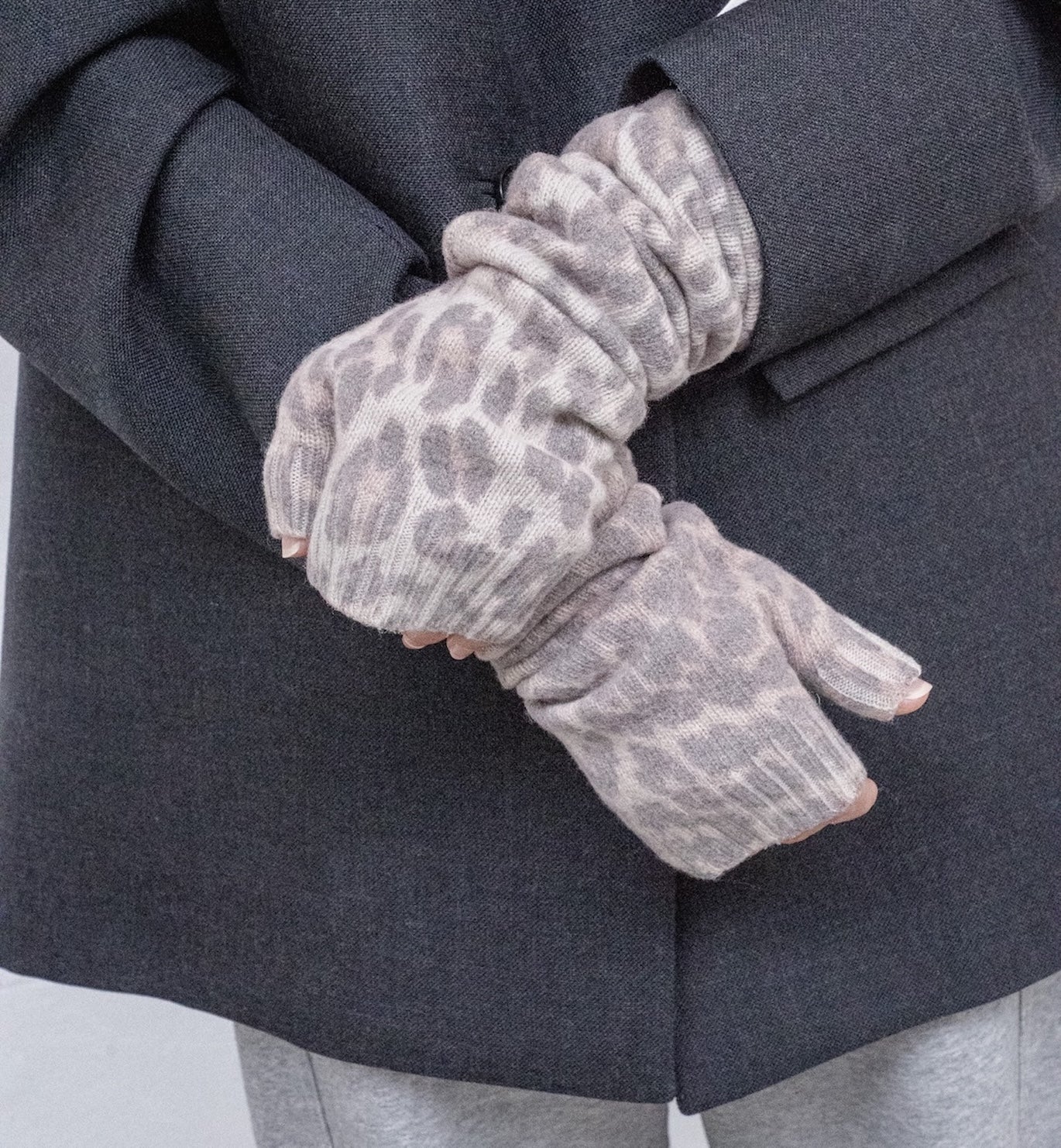 GANNI Graphic Wool Knit Sleeve Warmers