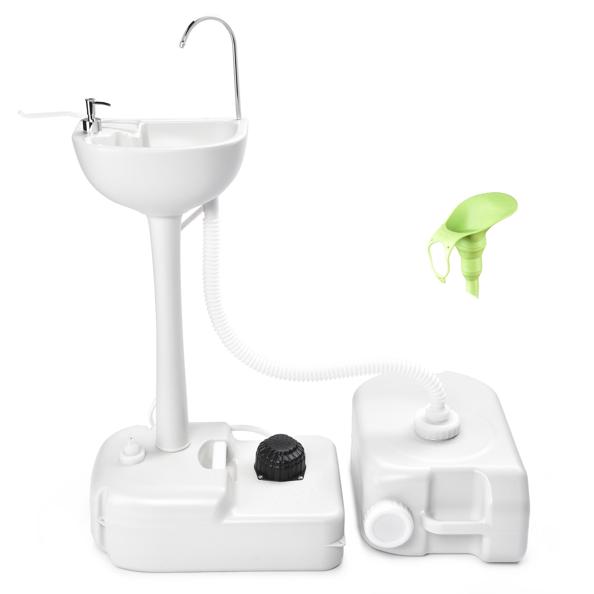 17L Portable Camping Sink Hand Wash Stand with 24L Tank Hands-free Operation Hand Washing Station for Outdoor
