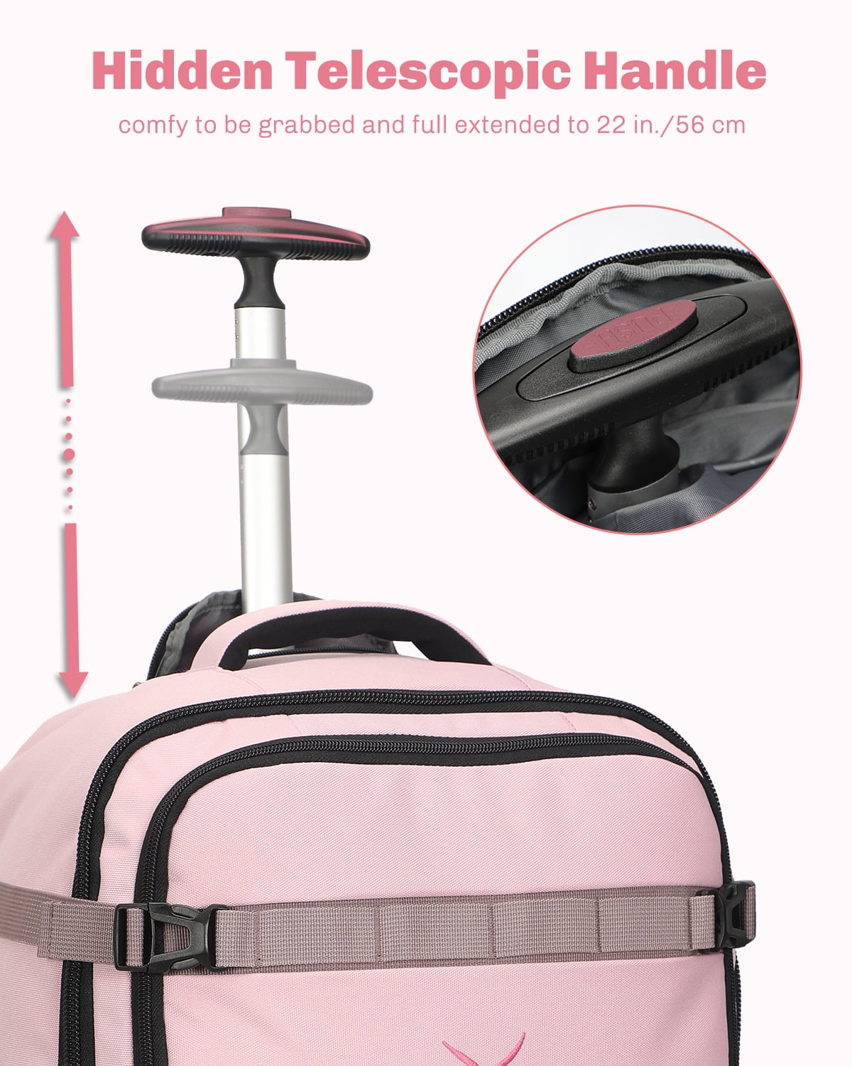 Hynes Eagle 22" Hybrid Carry-On Luggage, Softside Rolling Backpack, Grey - Image 23