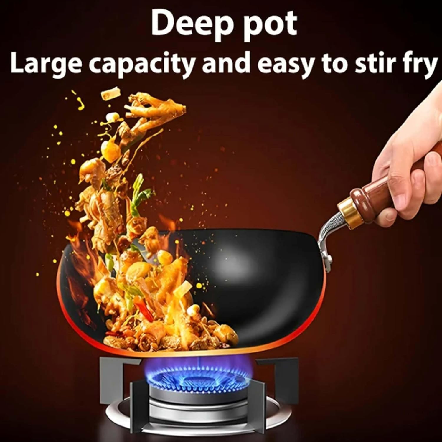 Japanese Style Cast Iron Cookware, 9.5/10.2/11in Uncoated Thick Iron Pot, Hand-Hammered Traditional Forged Big-Belly Pot with Lid, Naturally Non-Stick Frying Pan (Glass Lid, 11in)