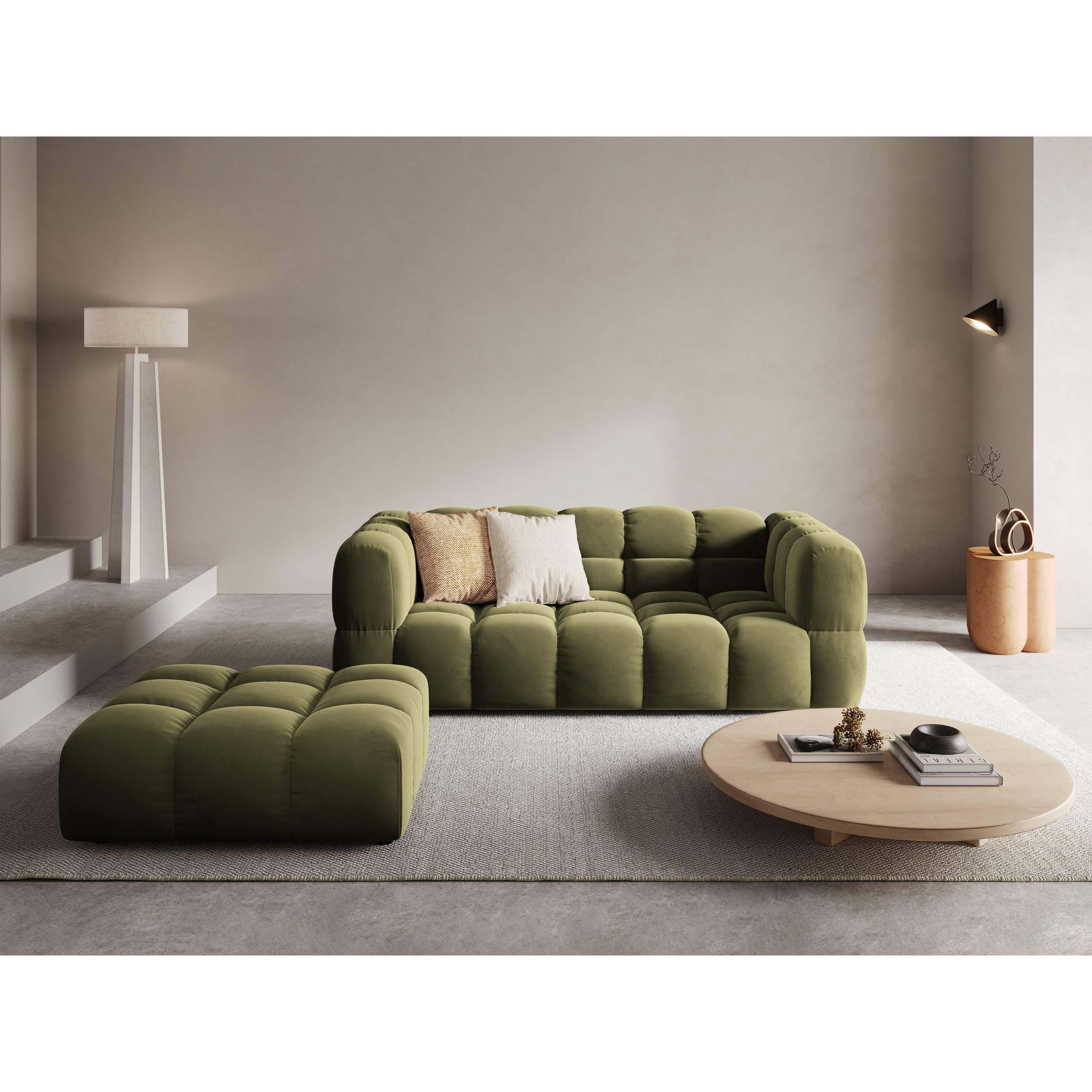 Cosmopolitan Design Hocker Sky velvet