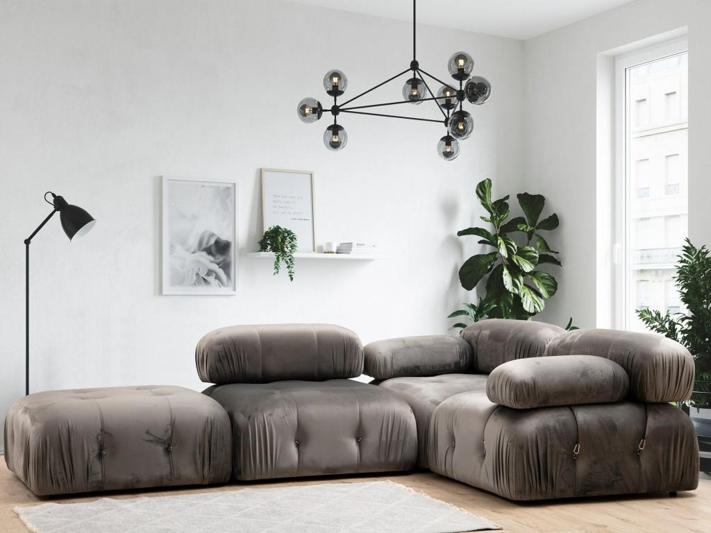 Sillón modular Luzssnh A103 - Gris - 75x95x95cm - Tapiz - Patas Plástico