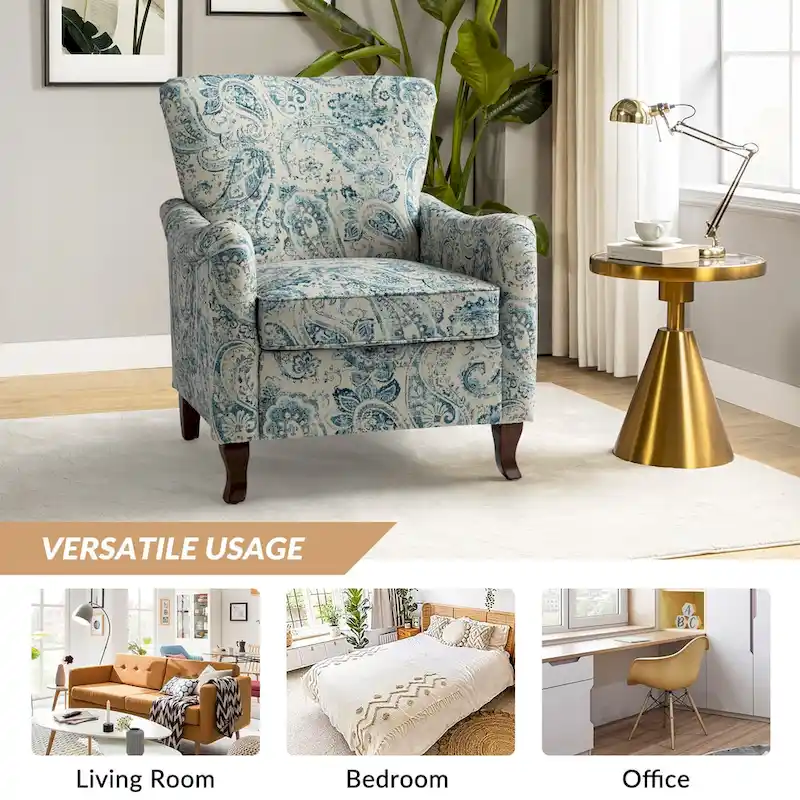 HULALA HOME Samouel Contemporary Floral Wingback Armchair