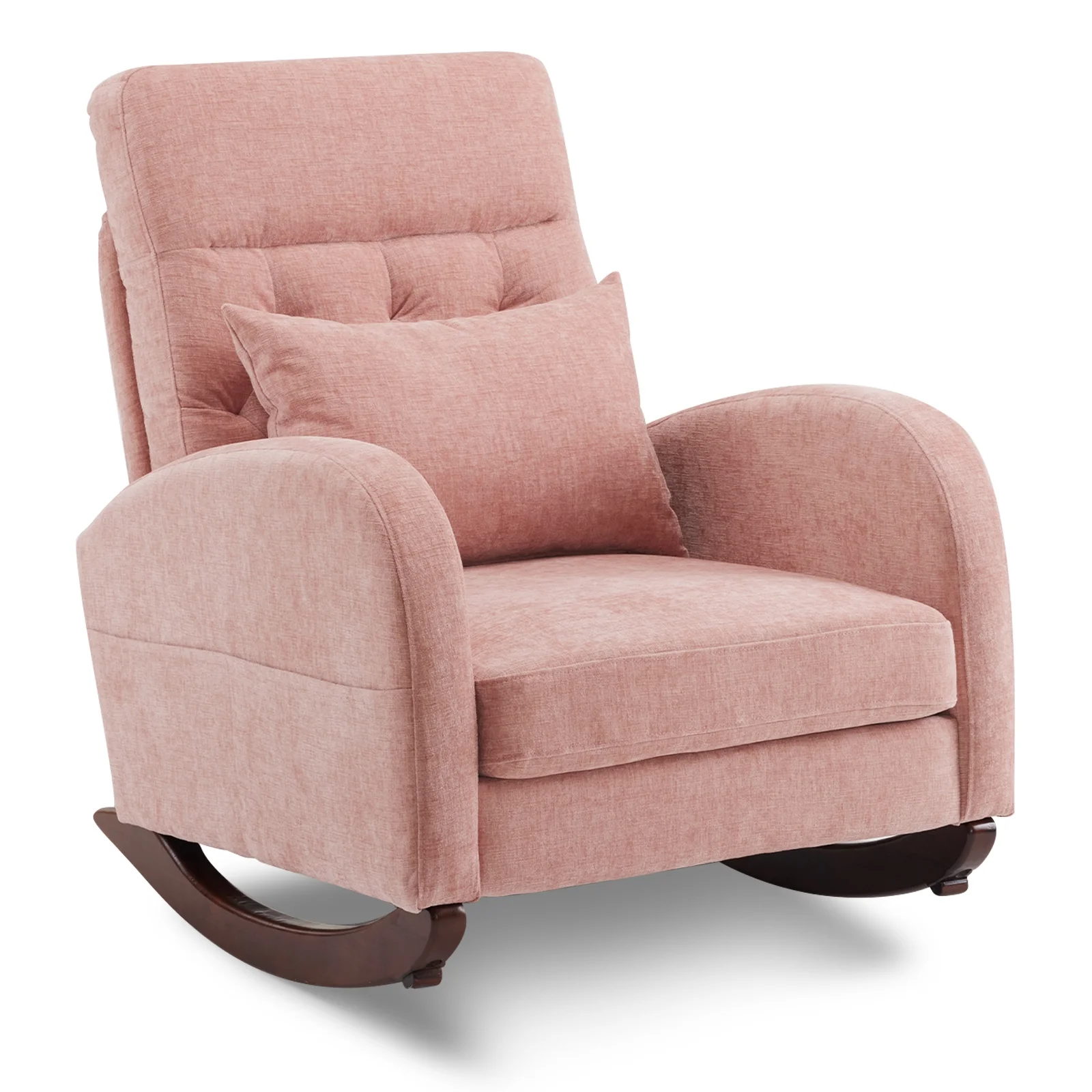 Ktaxon Rocking Accent Chair Glider Reading Chair Comfy Teddy Velvet Upholstered Single Sofa Rocker for Living Room, Nursery, Bedroom Beige - Image 24
