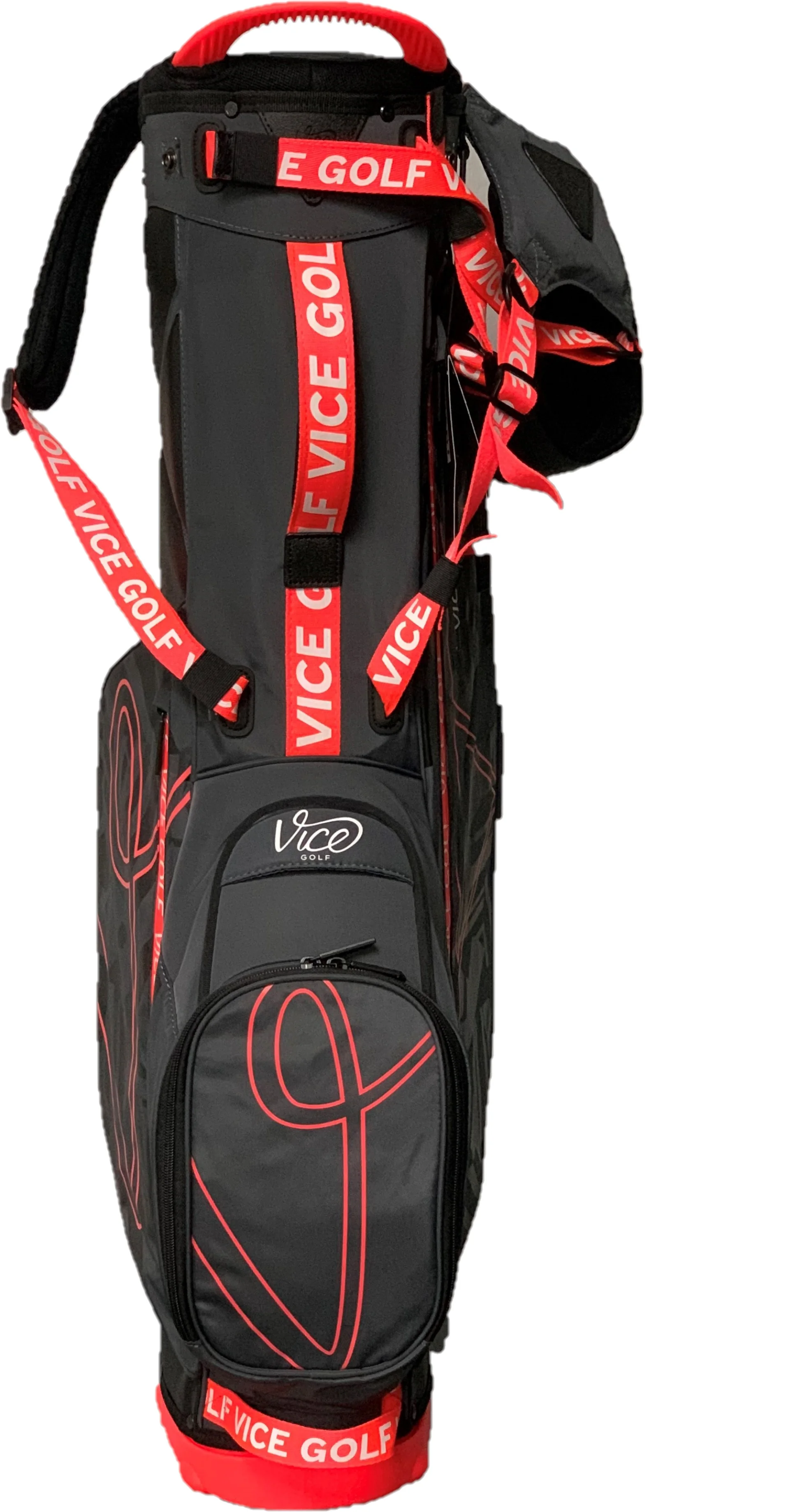 Vice Golf Smart Stand Bag Black/Neon Red - Image 2