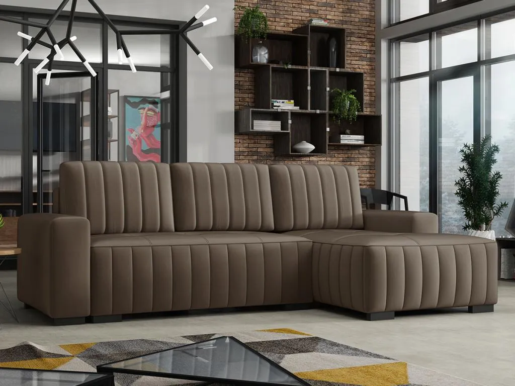 Sofá rinconero Habitarluz 154 Marrón Función de descanso Caja de ropa de cama 240x140cm SPLM69724