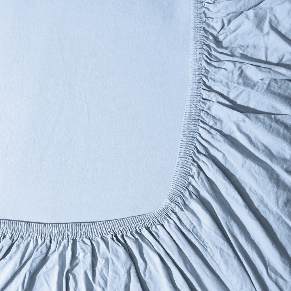 Drap-housse en percale de coton - Bleuet