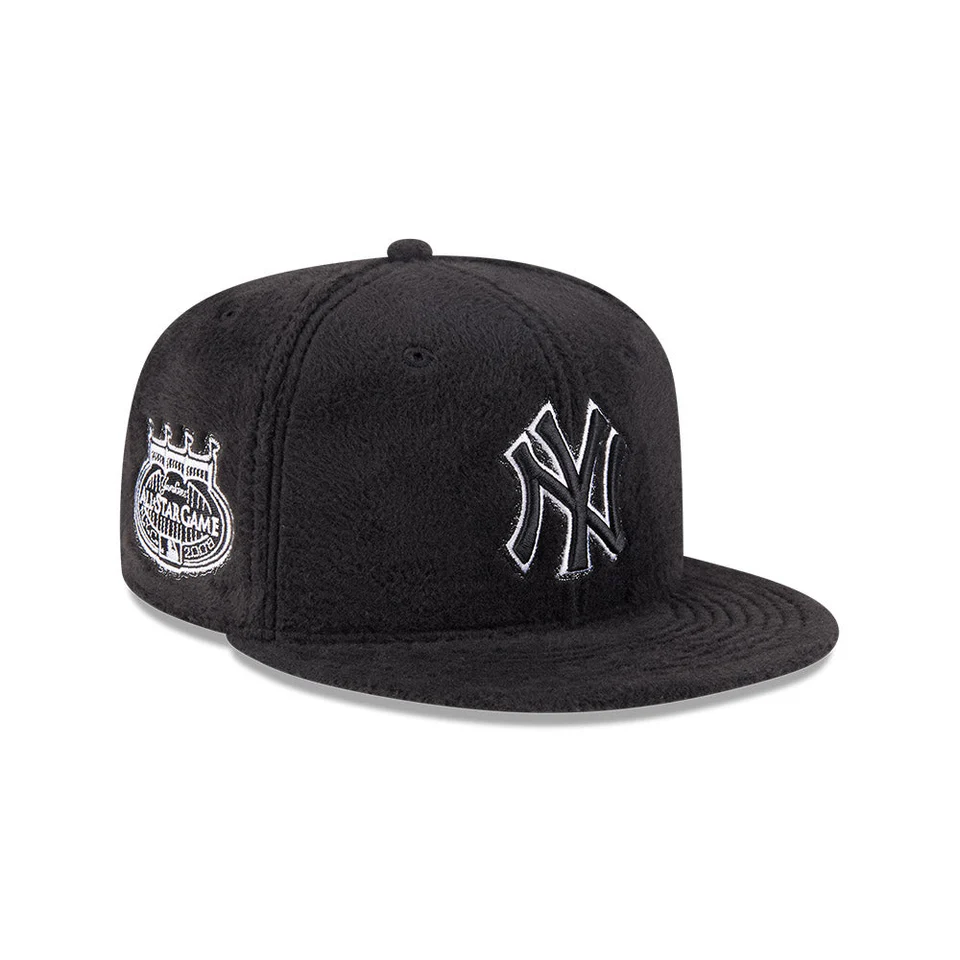New Era New York Yankees All-Black Wool 59FIFTY Fitted Hat - 2008 All-Star Game Patch - Byluuna Headwear