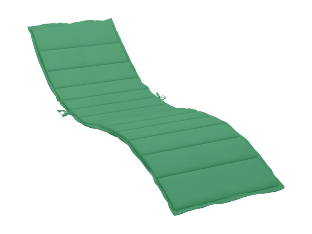 Cojín de tumbona de tela Oxford verde 200x70x3 cm
