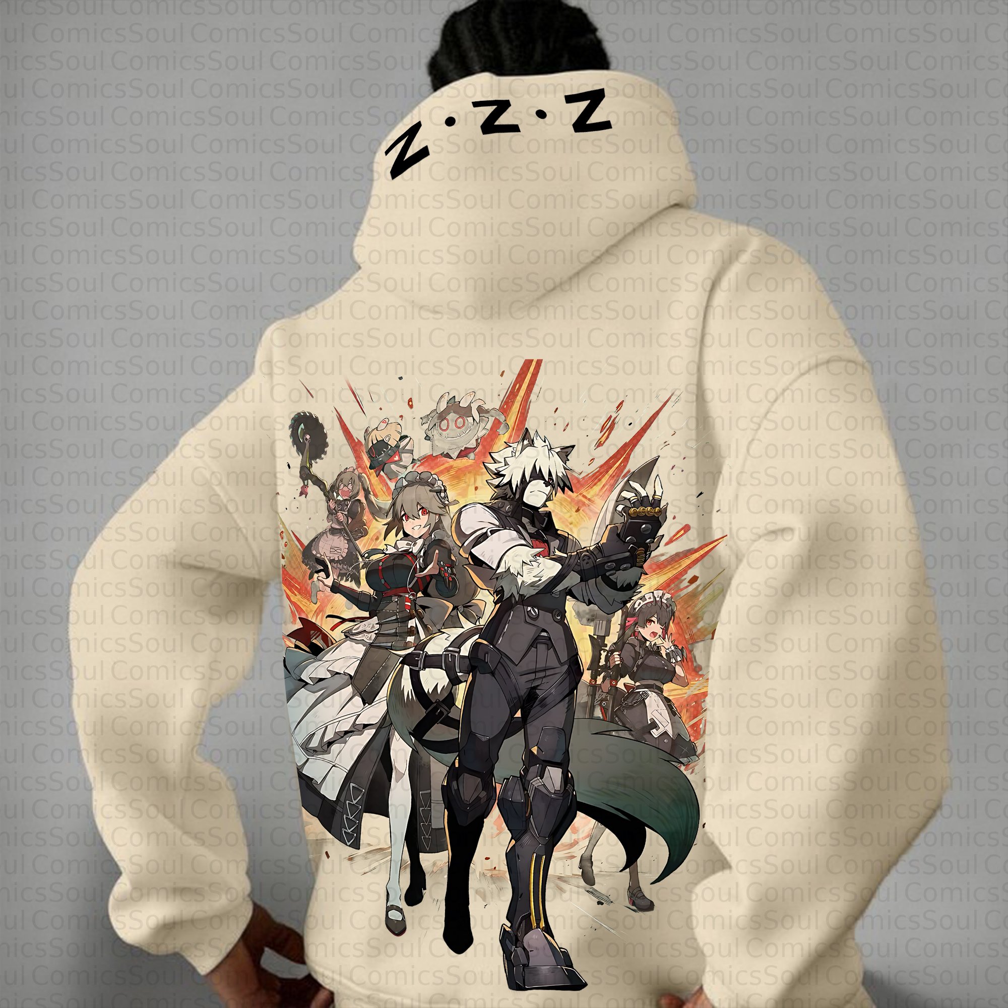 Plus Velvet Unisex Anime Graphic Streetwear Vintage Hoodie