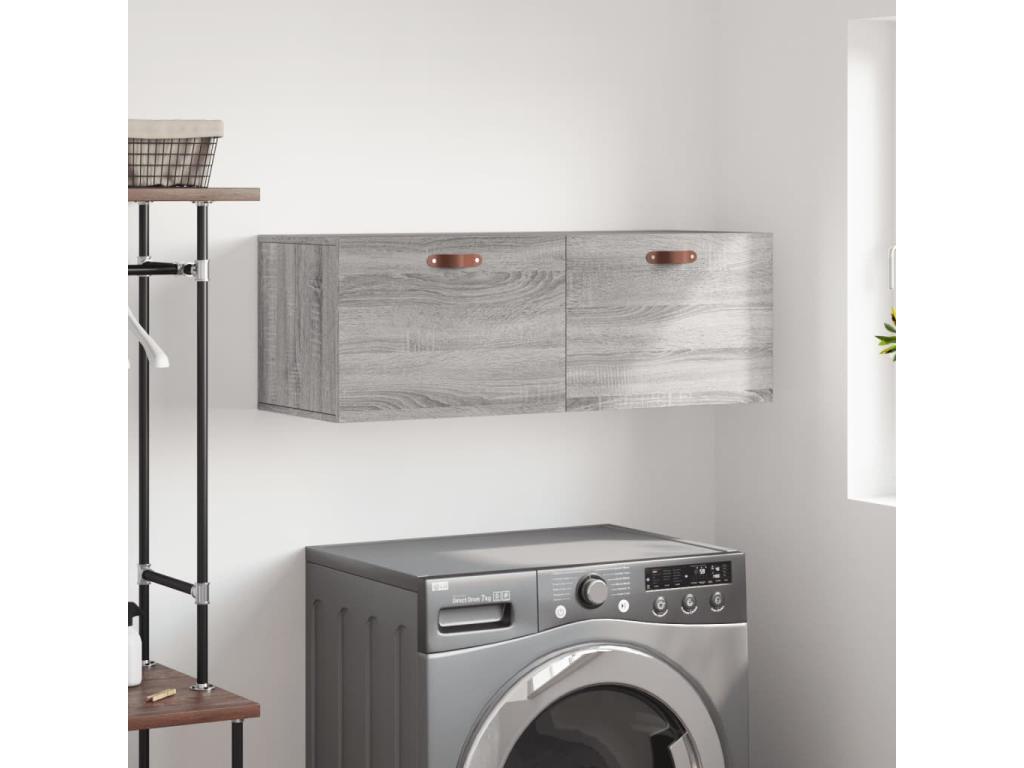 Armario de pared madera ingeniería gris Sonoma 100x36,5x35 cm