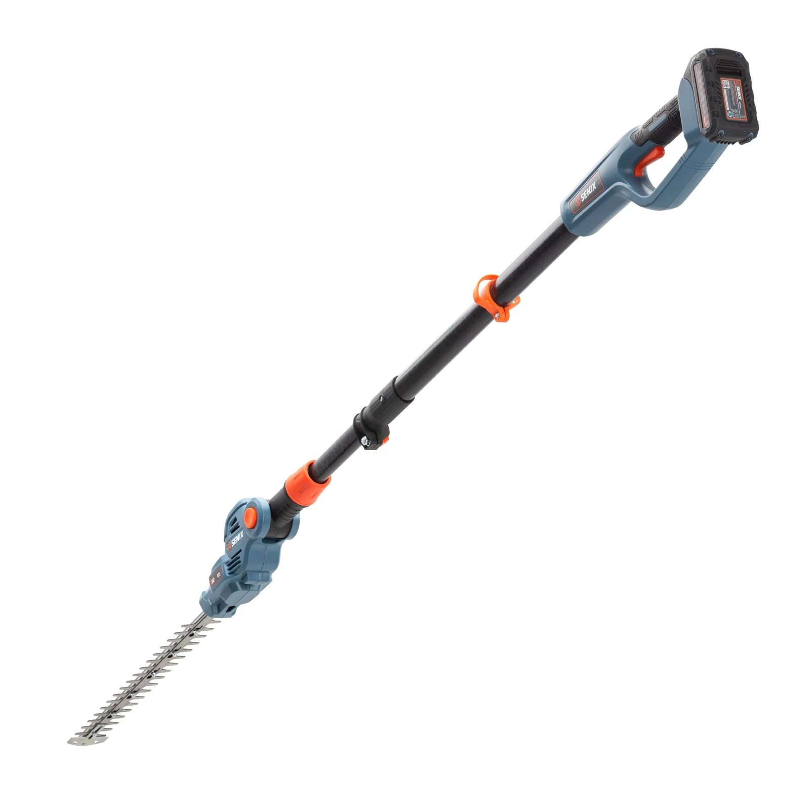 SENIX 20 Volt Max* Cordless Pole Hedge Trimmer 18-Inch Cutting / 21-inch Blade Length with Adjustable Head & Telescoping Shaft, Battery & Charger included, HTPX2-M - Image 8