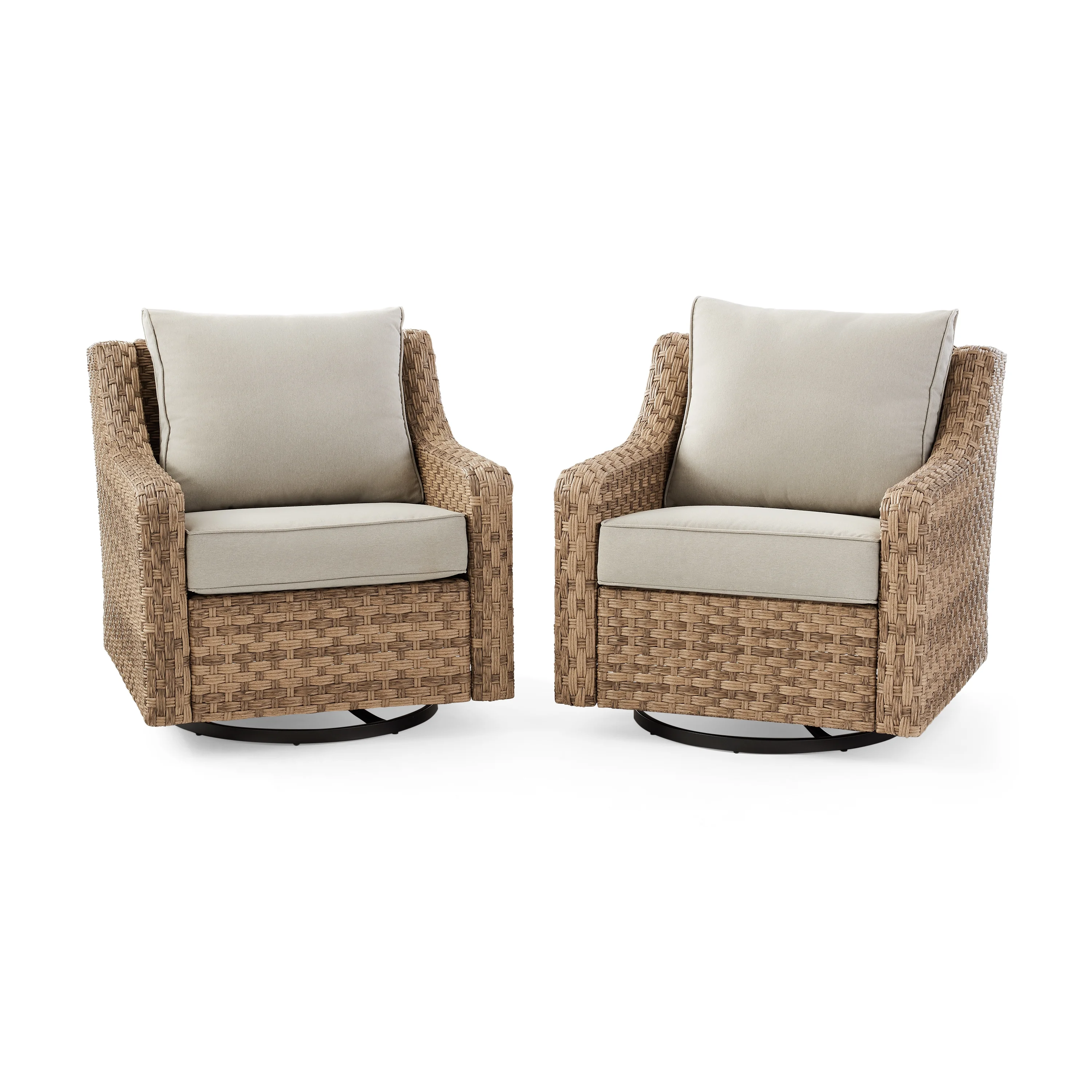 Better Homes & Gardens River Oaks Outdoor Swivel Gliders with Patio Covers, Set of 2, Dark Brown - Image 10
