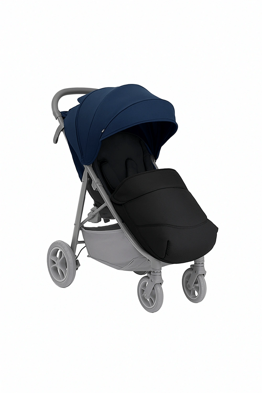 Cochecito de bebé, carrito compacto con respaldo ajustable en 4 posiciones y cubrepiés desmontable, hasta 22 kg, arnés de seguridad, colores azul marino y negro, apto para 0 - 48 meses