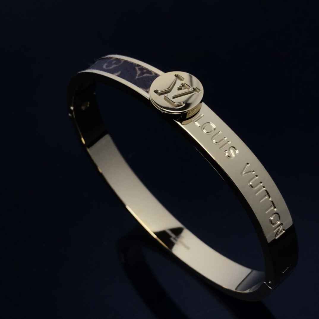 Louis Vuitton Half Leather Bangle Bracelet - Original Replica Club