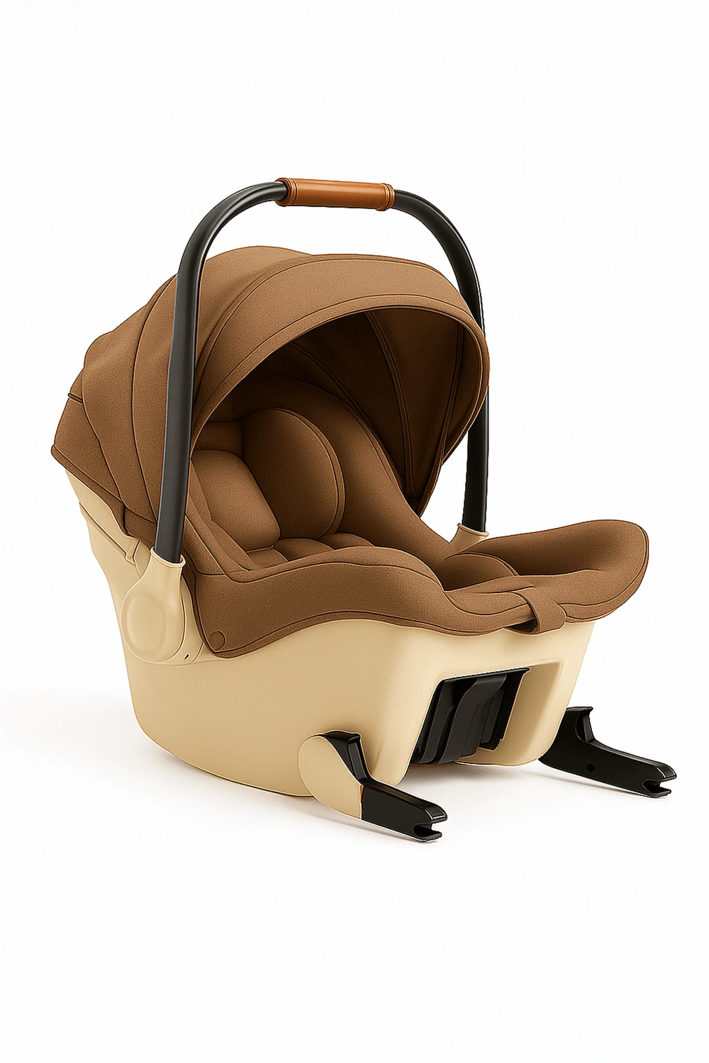 Asientos de coche capazo portátil hasta 13 kg protección lateral marrón beige 0 a 1 año