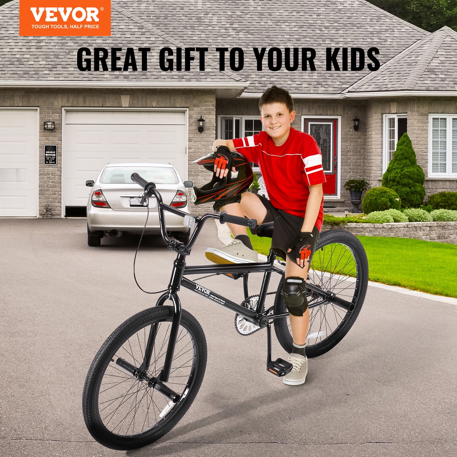 VEVOR BMX Bike, 24-Inch Wheel Freestyle Bike, BMX Race Bike with 4 Pegs, Beginner-Level BMX to Advanced Riders, BMX Bicycles for Teen Adult Men Women, Durable Hi-Ten Steel Frame, Easy to Assemble - Image 5