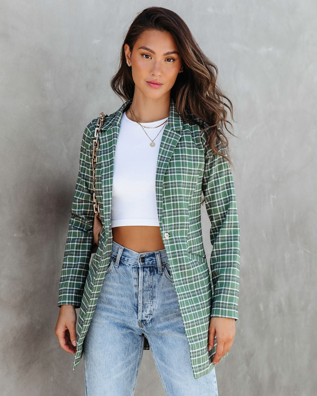 A La Mode Plaid Blazer - Se7enfashion