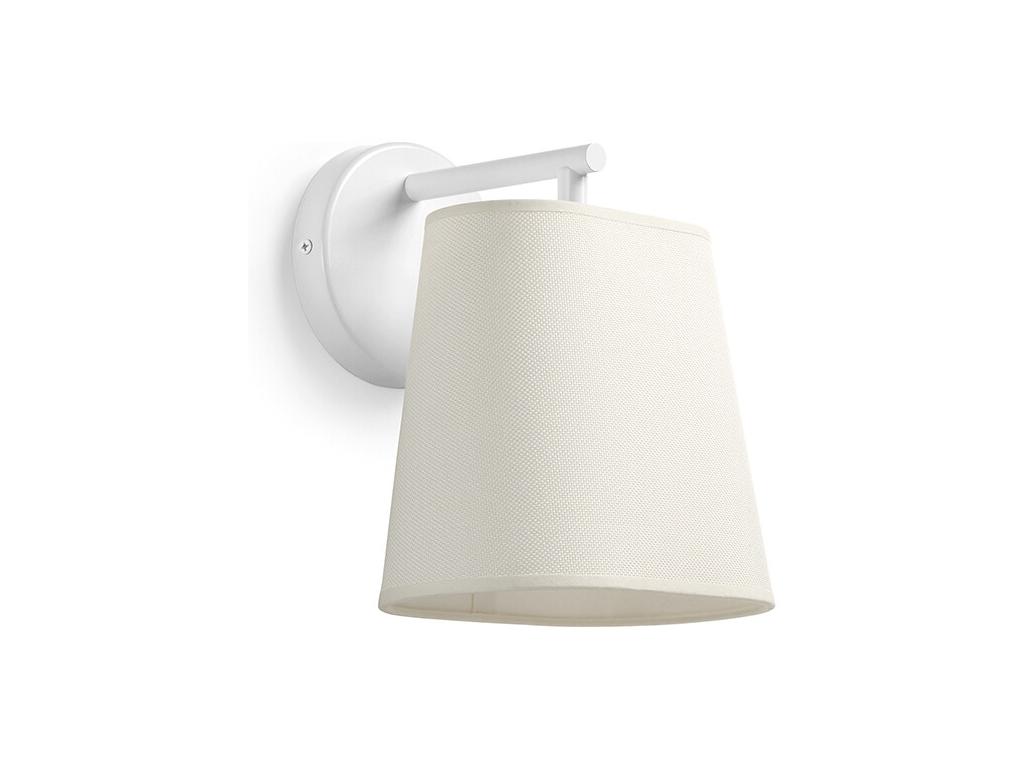 Aplique de pared NEMO estilo moderno de acero con pantalla sintética - Ancho 20 x Alt. 25 cm - IP20- E27 40W - blanco y negro