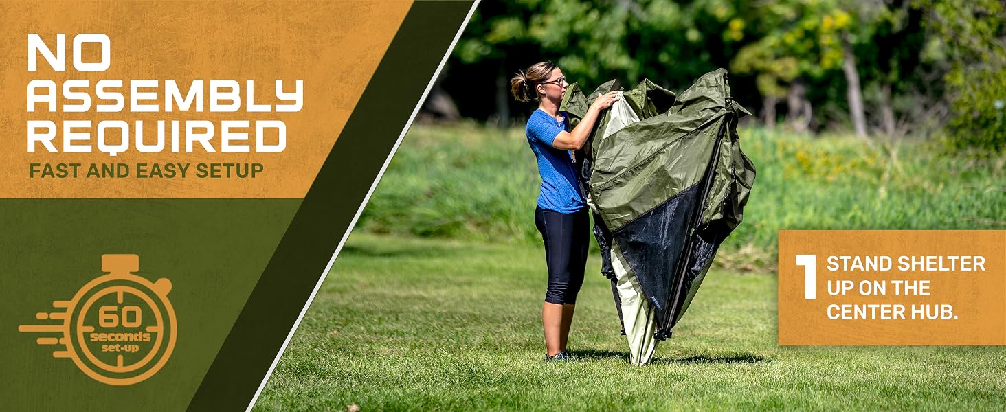 CLAM Quick-Set Venture 9 x 9 Ft Portable Outdoor Camping Canopy Shelter, Tan