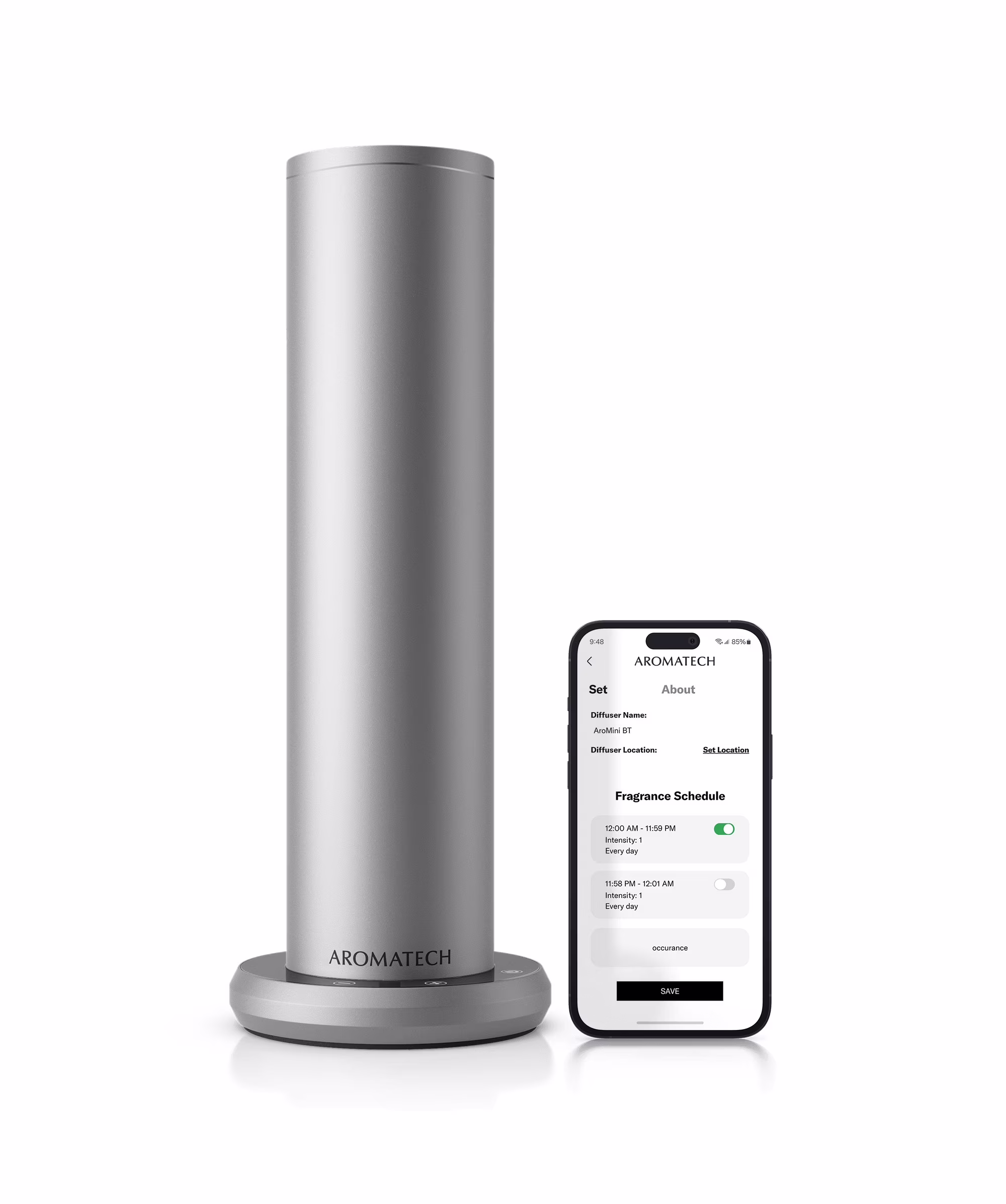 AromaTech New AroMini BT Plus Scent Diffuser w/Bluetooth -C Cold-Air Diffusion Scent Machine for Home, Office, Hotel, Spa -C Nebulizing Diffusion System for Essential Oil Blends (Black) - Image 5