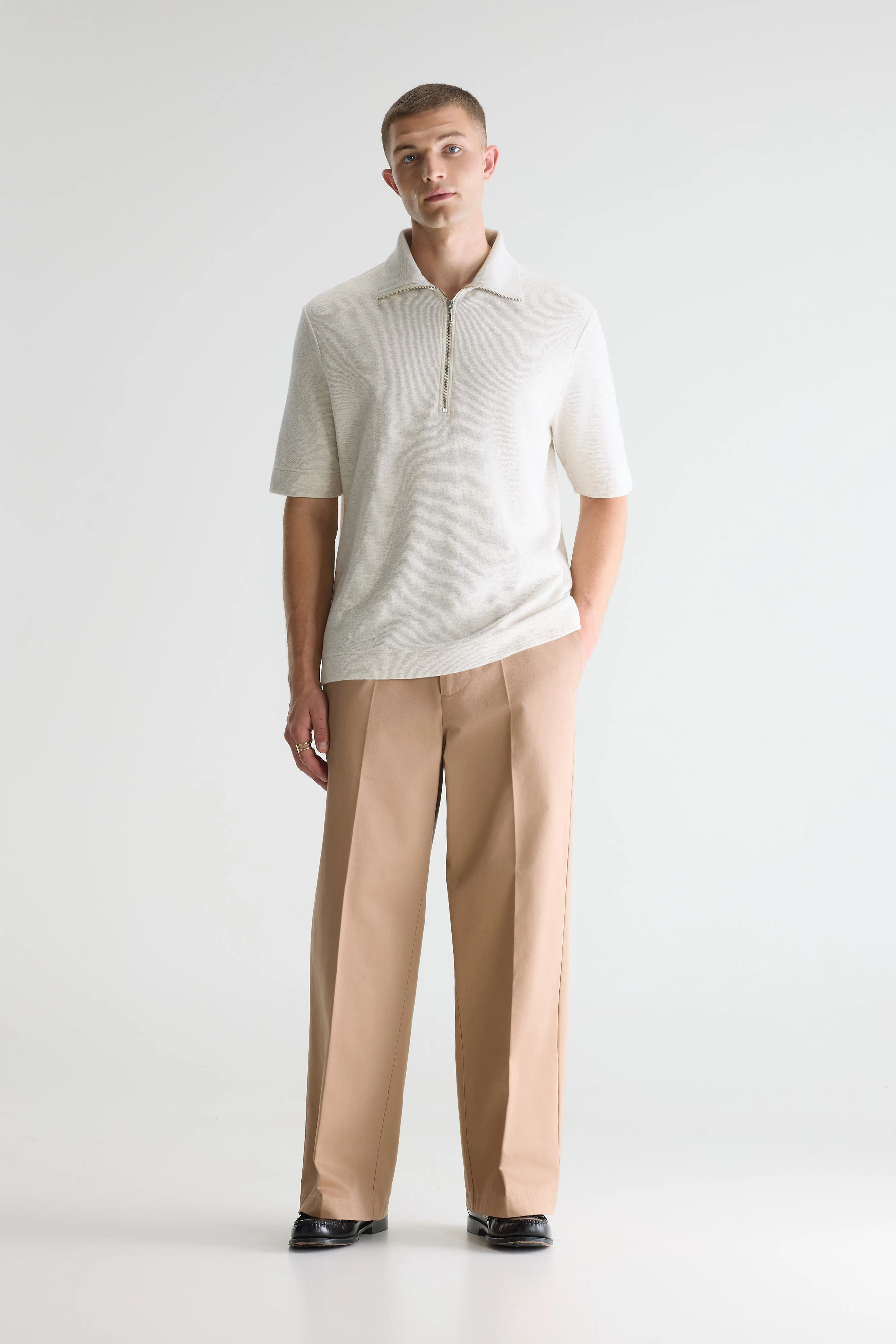 Bellerose Silas zipped polo  (261 / M / OYSTER)