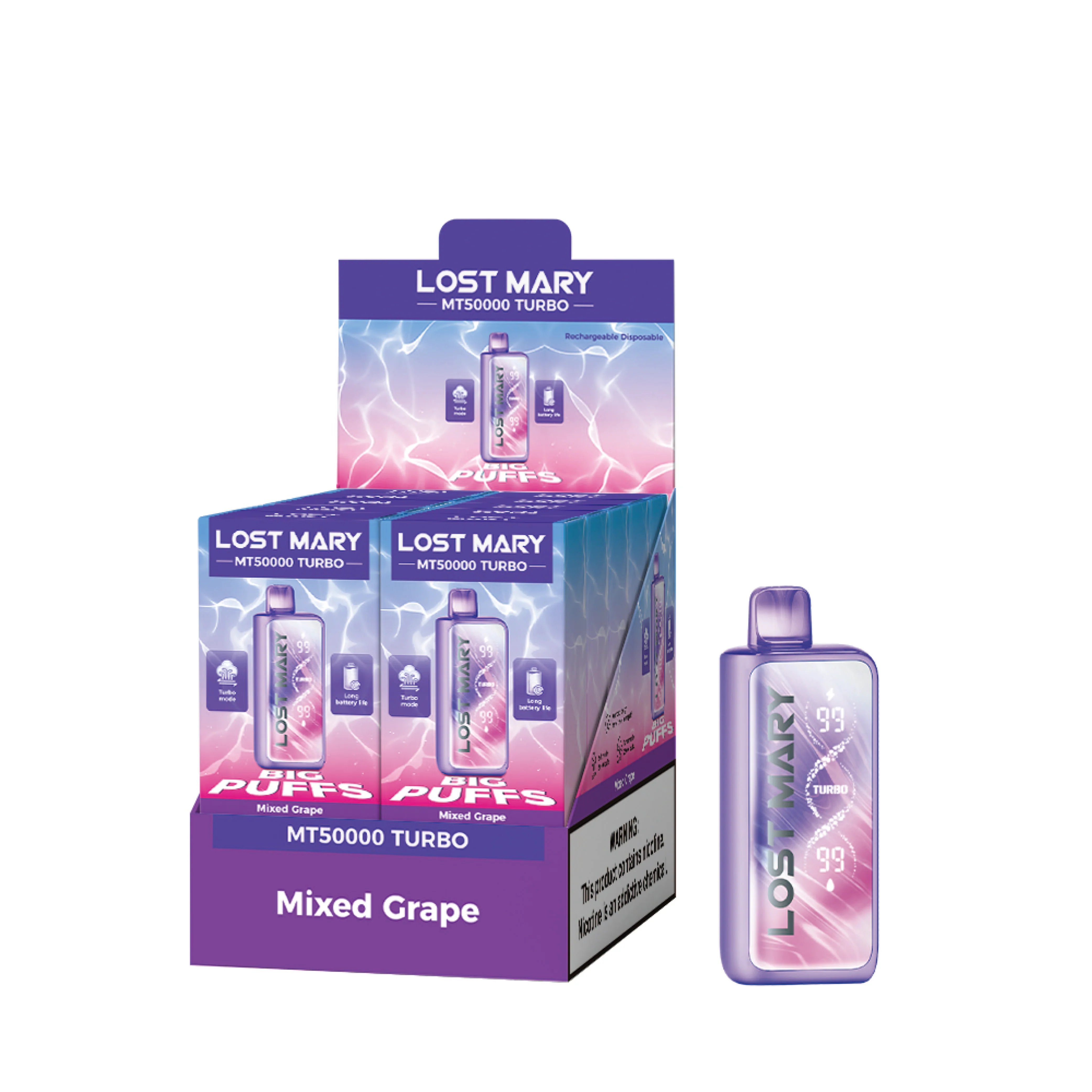 LOST MARY MT50K Turbo cigarette électronique jetable rechargeable (toutes les saveurs)