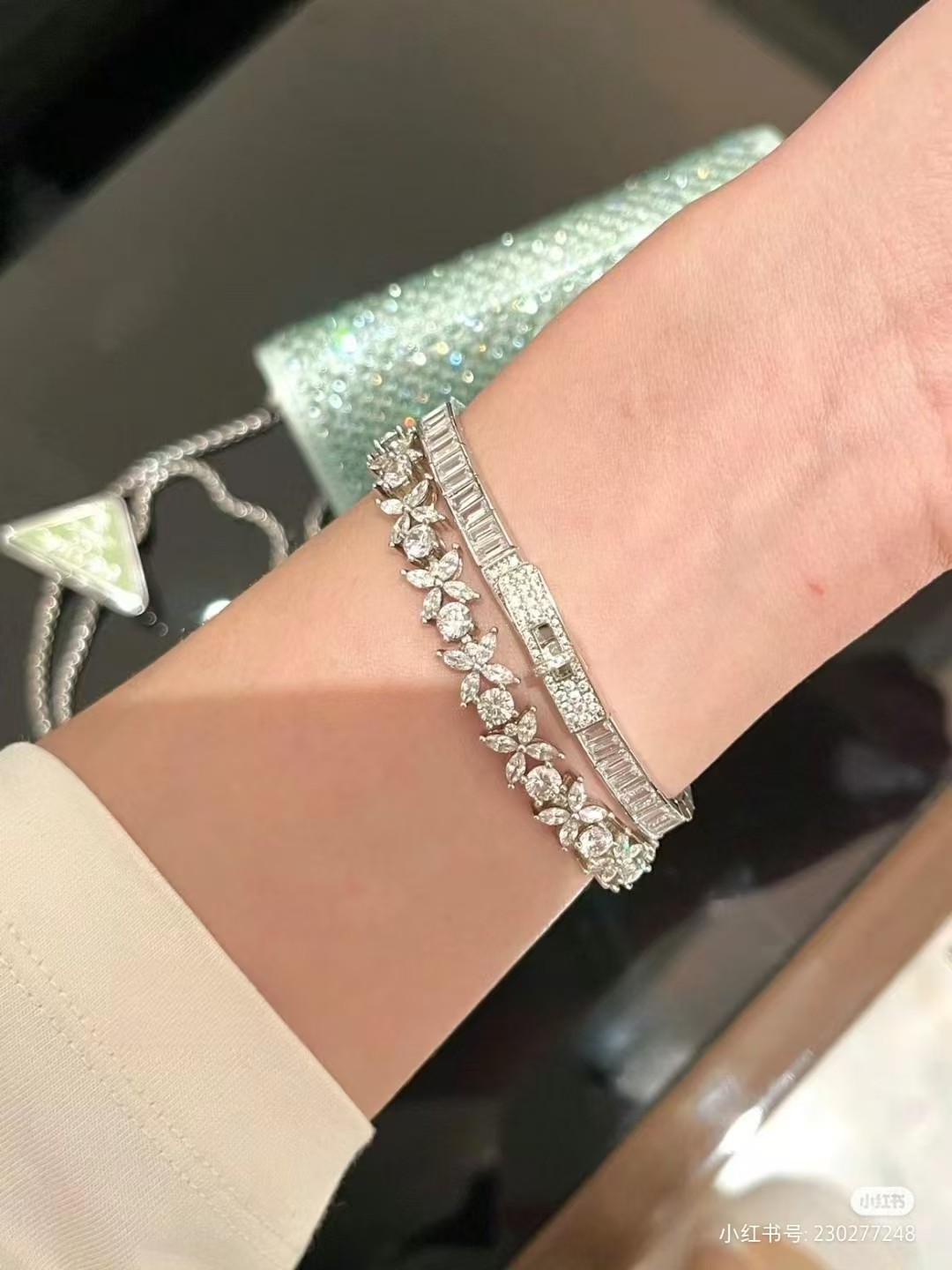 Tiffany Cluster Tennis Bracelet in Platinum with Diamonds - Original Replica Club