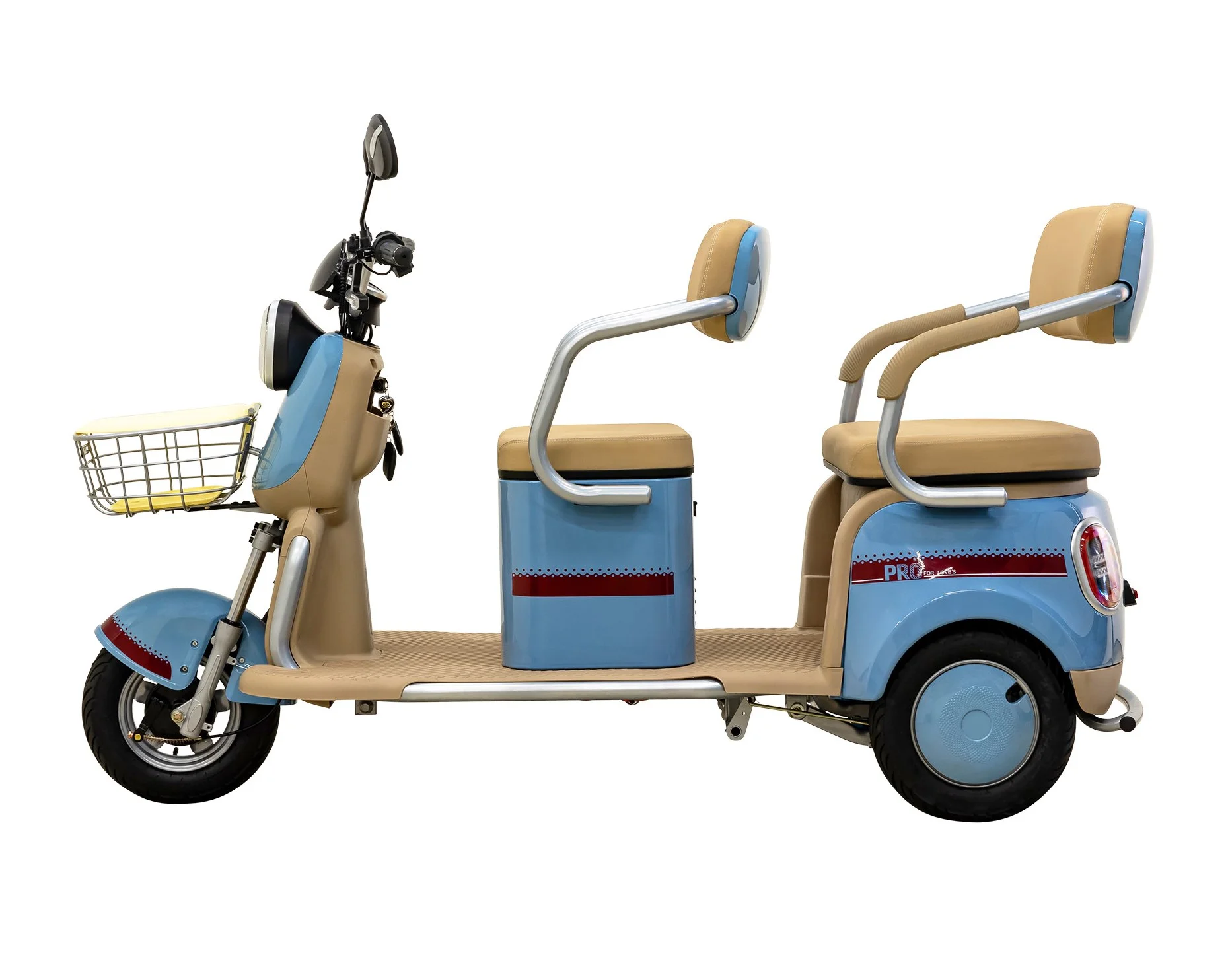 Massimo MGC E-Trike 3-Wheel Electric Cart – 17 MPH, 2-Seater Adult Scooter – Blue - Image 15