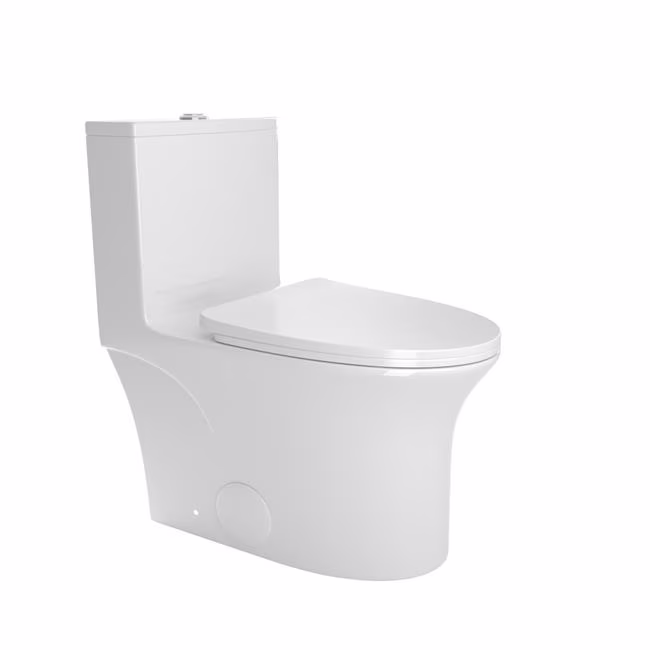 Bothwa 27.125 x 16 In. Home 1.1 1.6 GPF Elongated Comfort Height Floor Mounted Dual Flush Toilet, White