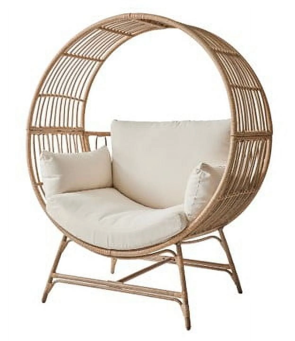 Better Homes & Gardens Bellamy Round Wicker Outdoor Lounge Chair, Beige - Image 6