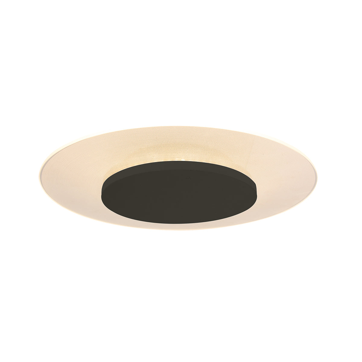 Steinhauer - plafonniere - Lido - zwart - kunststof metaal - Ø 36cm -