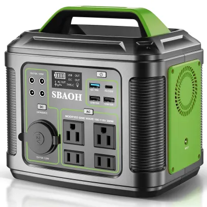 Ifanze 300W Portable Power Station, 296wh 80000mah Outdoor Solar Generator Quick Charge 110V AC Outlets DC Ports for Home Backup, Outdoor RV Camping, Emergency Lithium Battery, Power Outages, Black