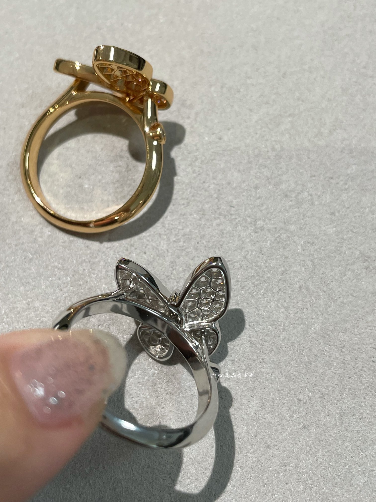 VCA Full Diamond Butterfly Ring - Original Replica Club
