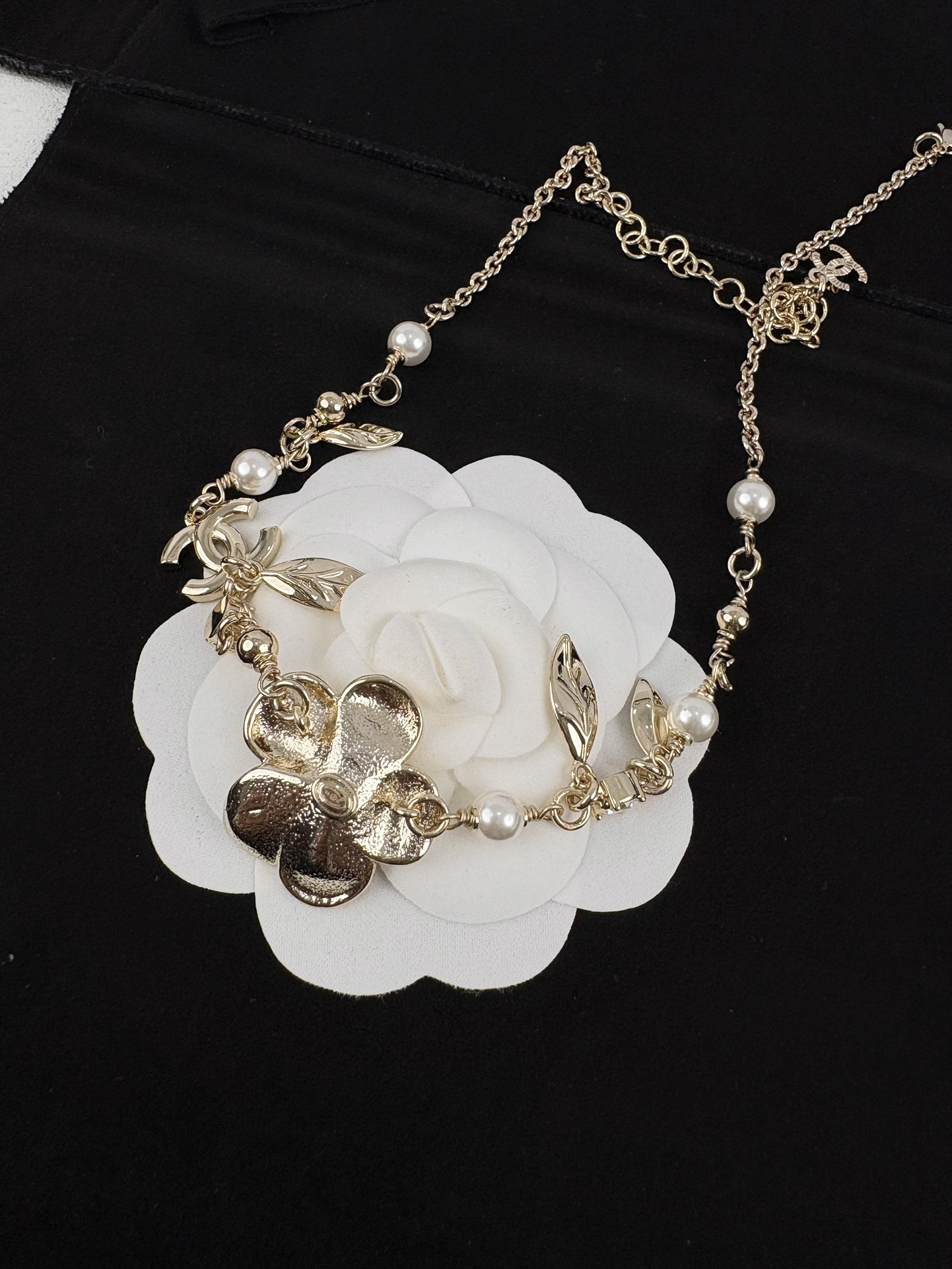 Chanel Leaves Charms Camellia Pendant Necklace - Original Replica Club