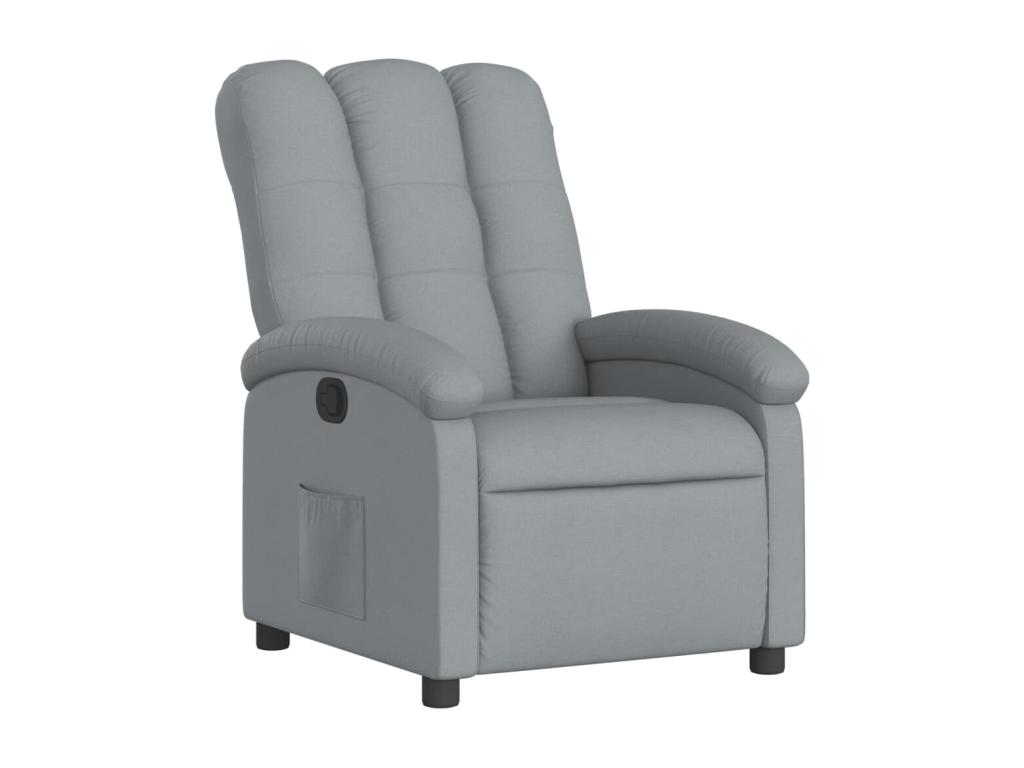 Sillón reclinable de tela gris claro