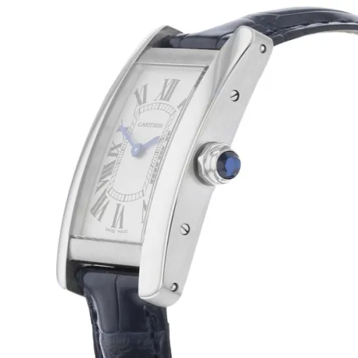 Cartier Tank Américaine Women Quartz Silver Alligator Watch WSTA0043