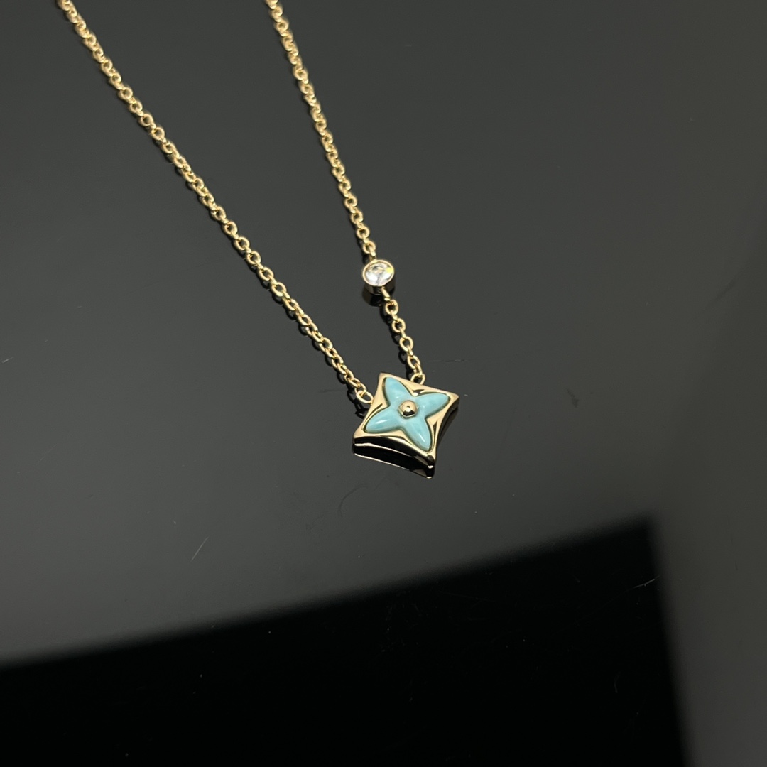 Louis Vuitton Blue Amazonite BB Star Pendant Necklace - Original Replica Club