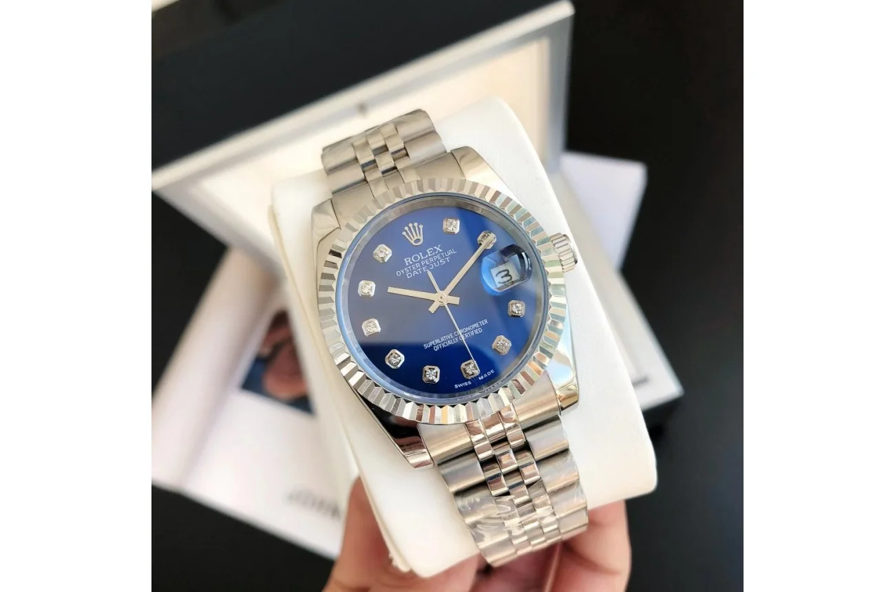 Couple Watches Rolex Datejust 36/28mm SS/SS Jub Blue/Dial