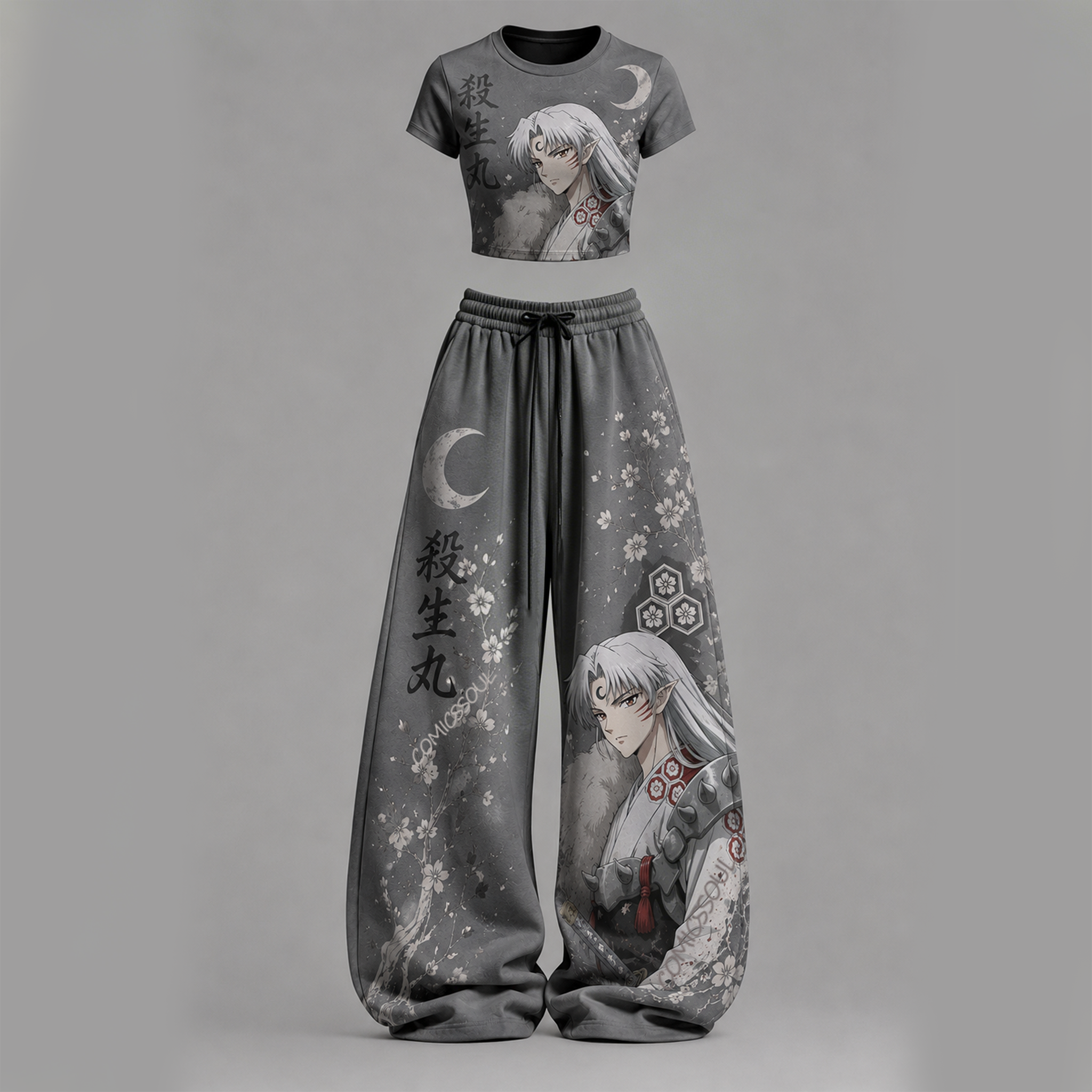 Inuyasha T-Shirt  & Elasticated Trousers Two-Piece Set